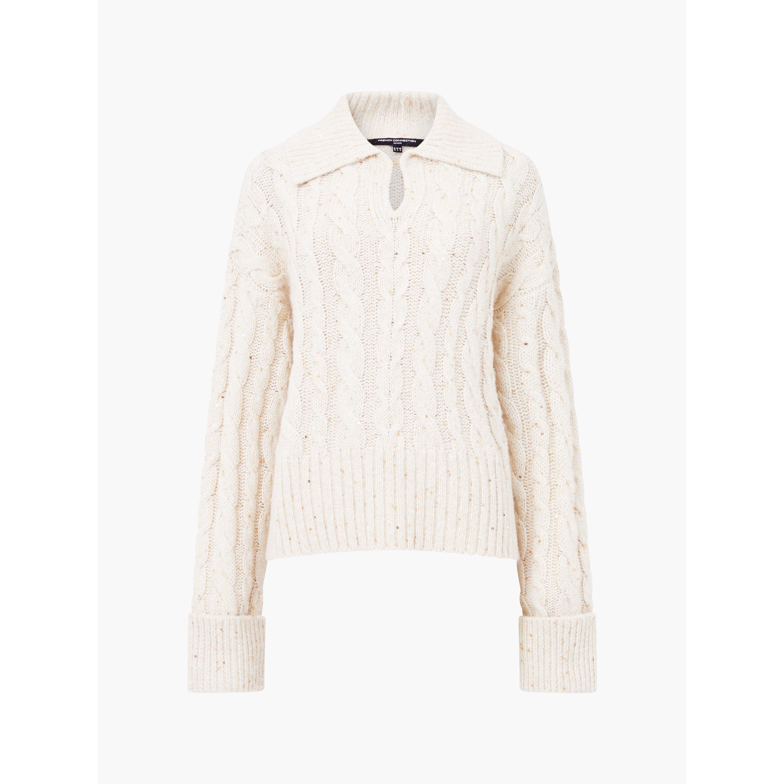Porcelin Cream - French Connection - Women's Kyla Crew Neck Jumper - 1