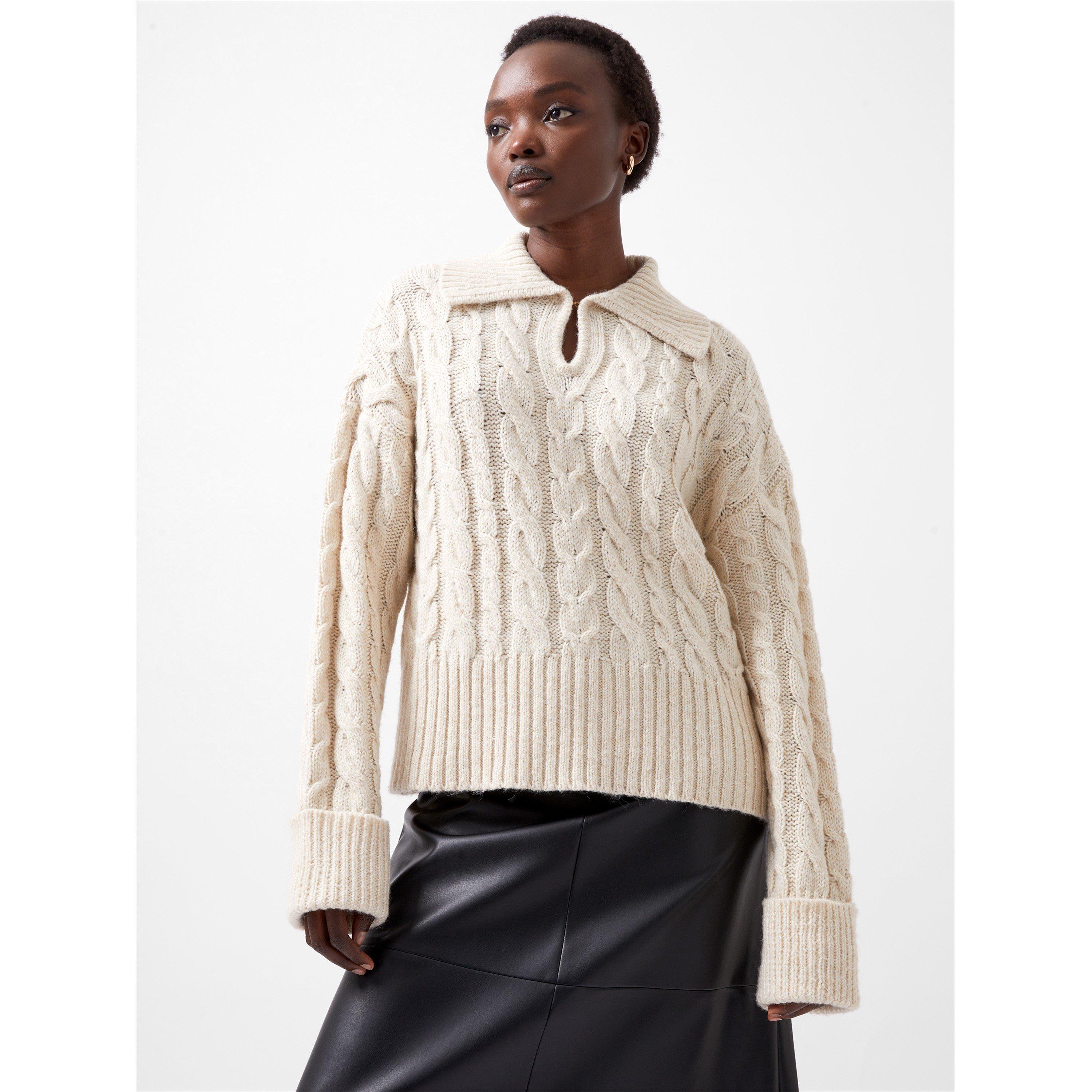 Porcelin Cream - French Connection - Women's Kyla Crew Neck Jumper - 3