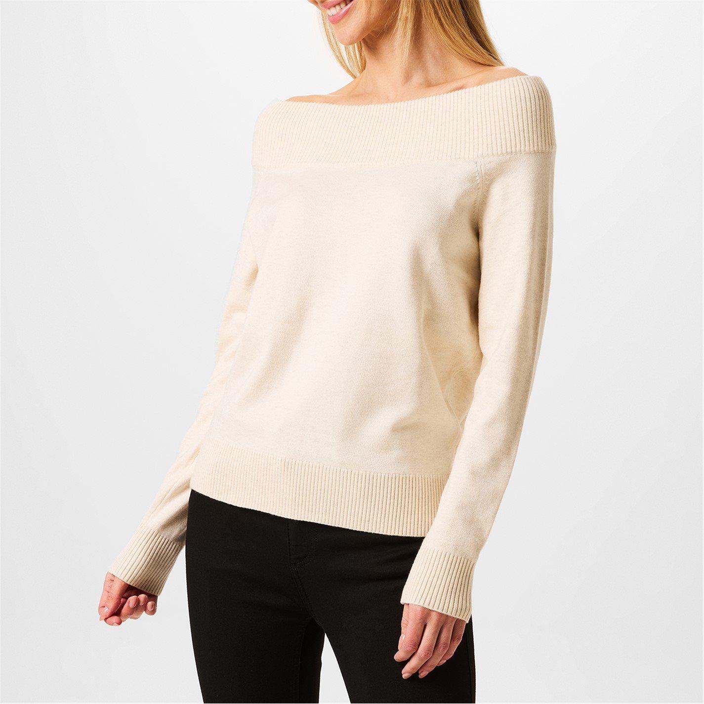 Whitecap Grey - Biba - Knitted Bardot Jumper - 1