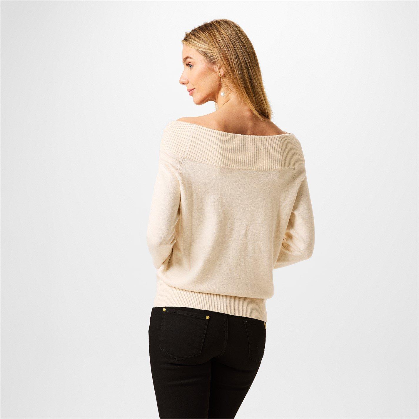 Whitecap Grey - Biba - Biba Knitted Bardot Jumper - 3