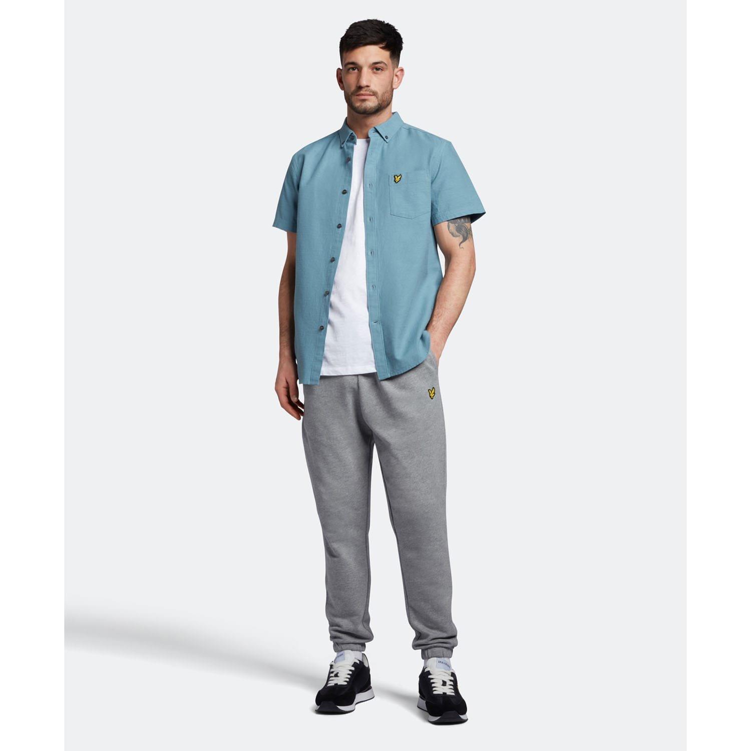 Blue - Lyle and Scott - Cotton Slub Short Sleeve Shirt - 2