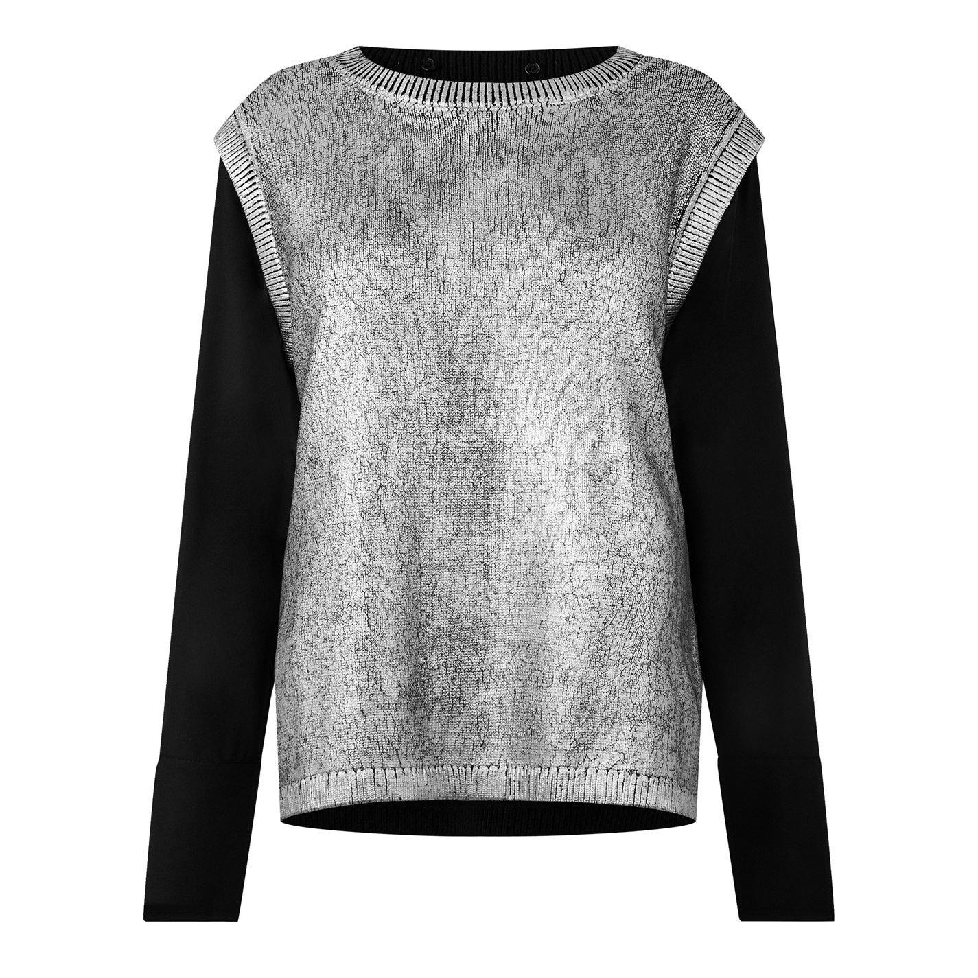 Silver - Biba - Biba Embellished Collar 2in1 Jumper - 2