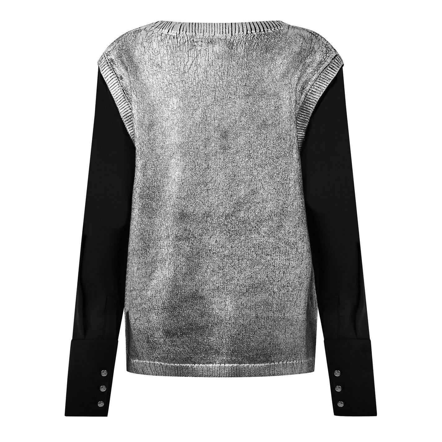 Silver - Biba - Biba Embellished Collar 2in1 Jumper - 5