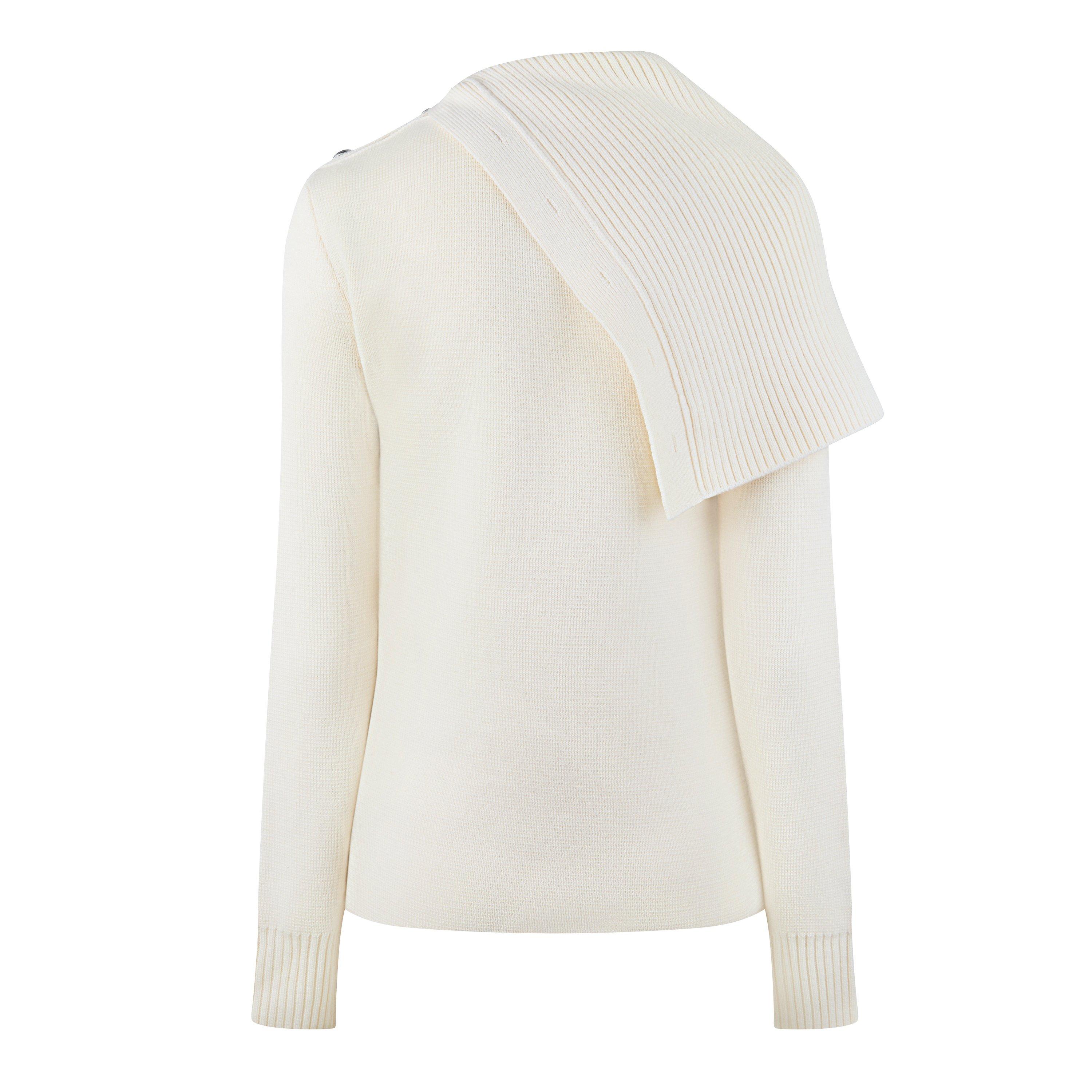 Off White - Rabanne - Women's Buttoned Crew Neck Jumper - 6