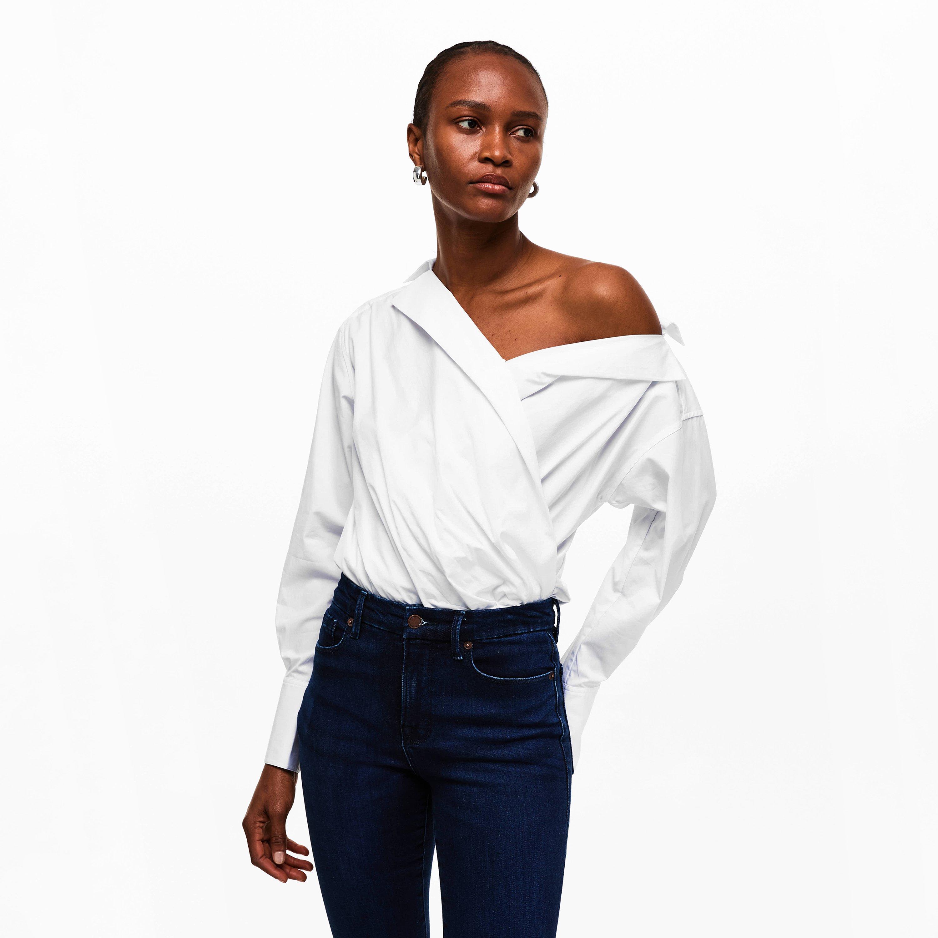 White - Good American - Good Poplin Bodysuit Ld62 - 3