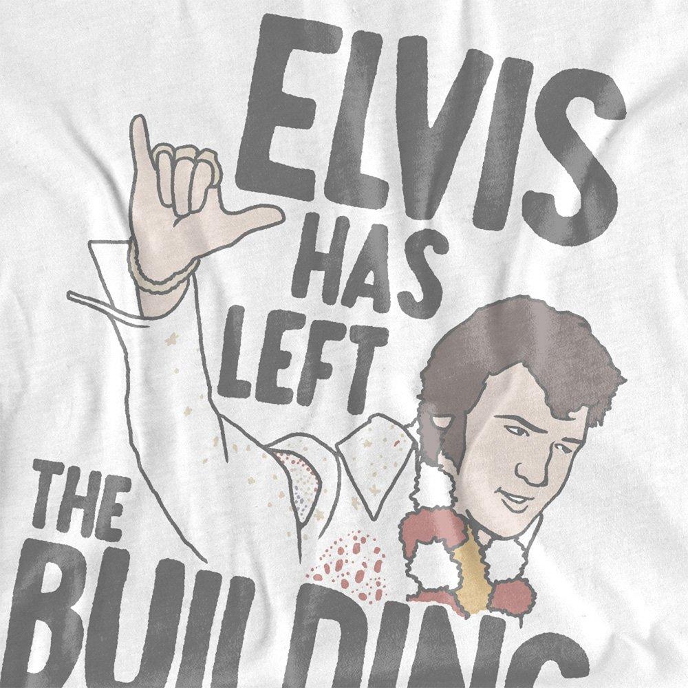 White - Elvis Presley - Elvis Has Left The Building T Shirt White - 2
