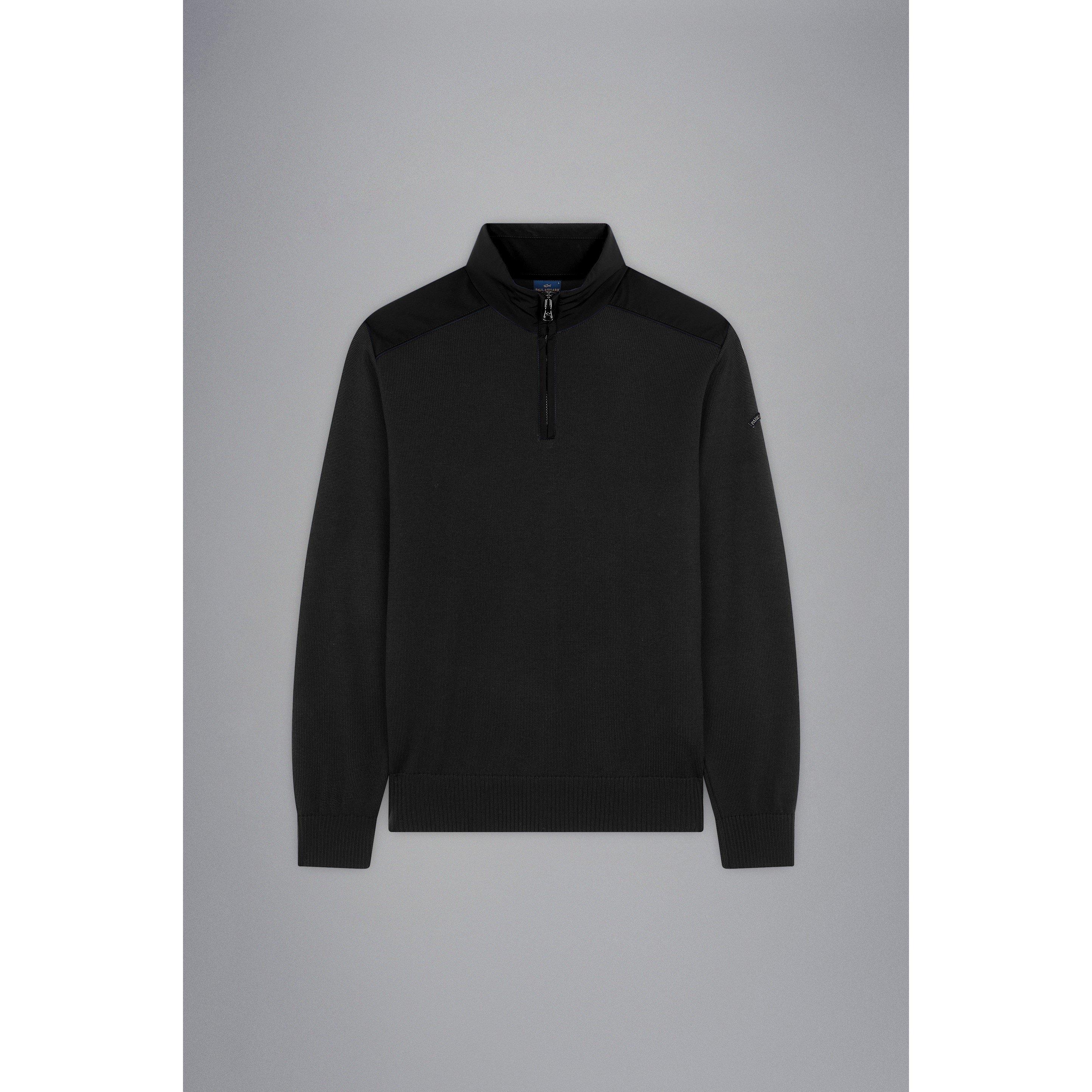 Grå - Paul And Shark - Men's Half-Zip Knitted Top - 1