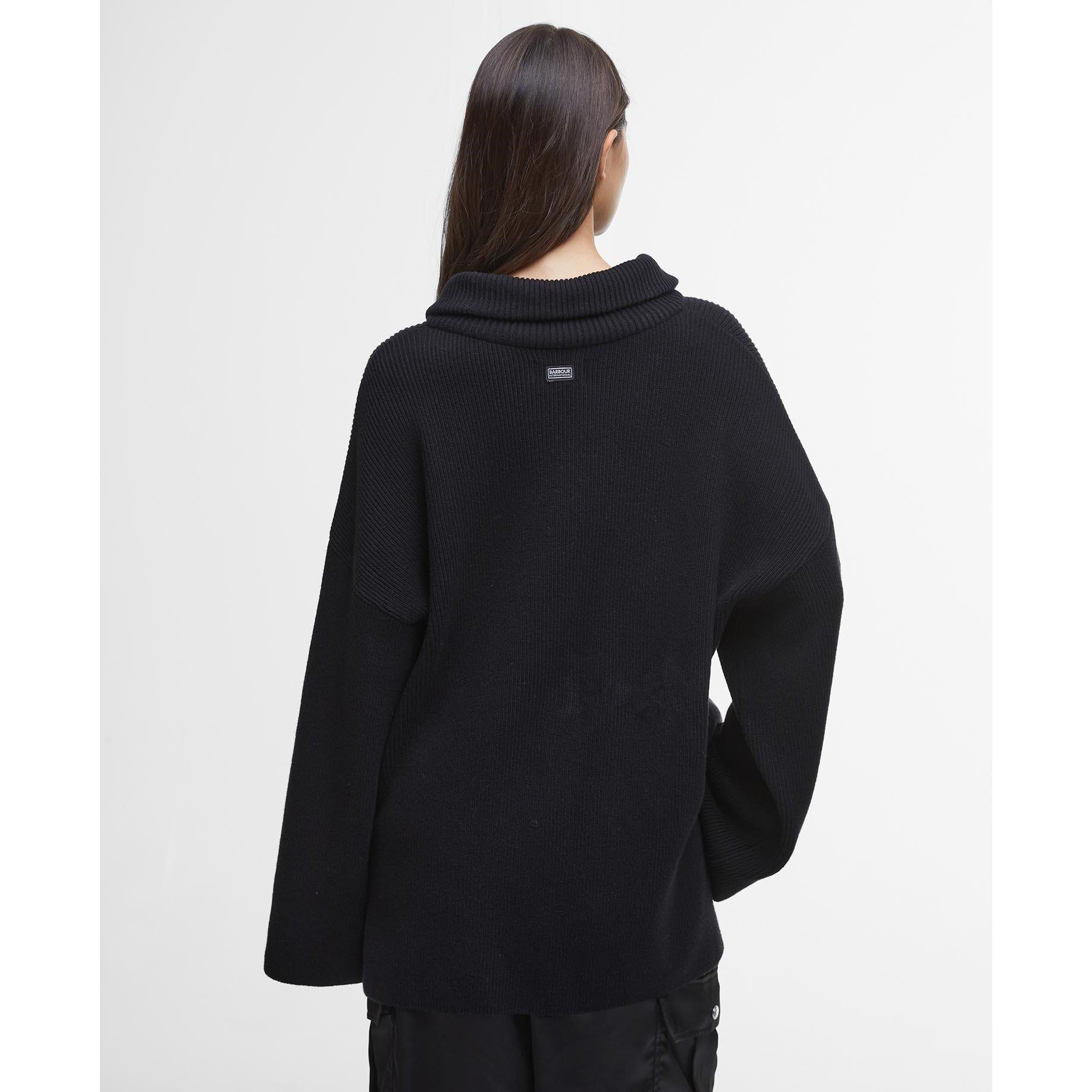 Black - Barbour International - Franchesca Half-Zip Jumper - 2