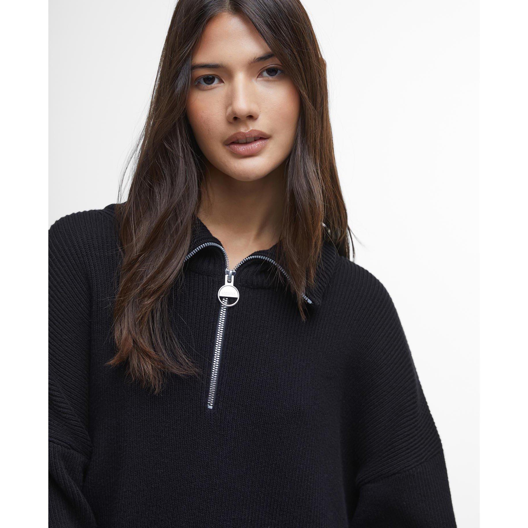 Black - Barbour International - Franchesca Half-Zip Jumper - 3