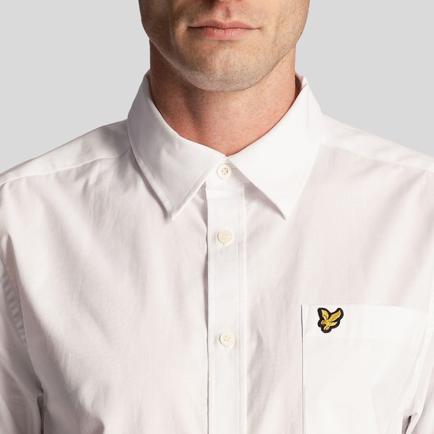 White - Lyle and Scott - Plain Poplin Short Sleeve Shirt - 4