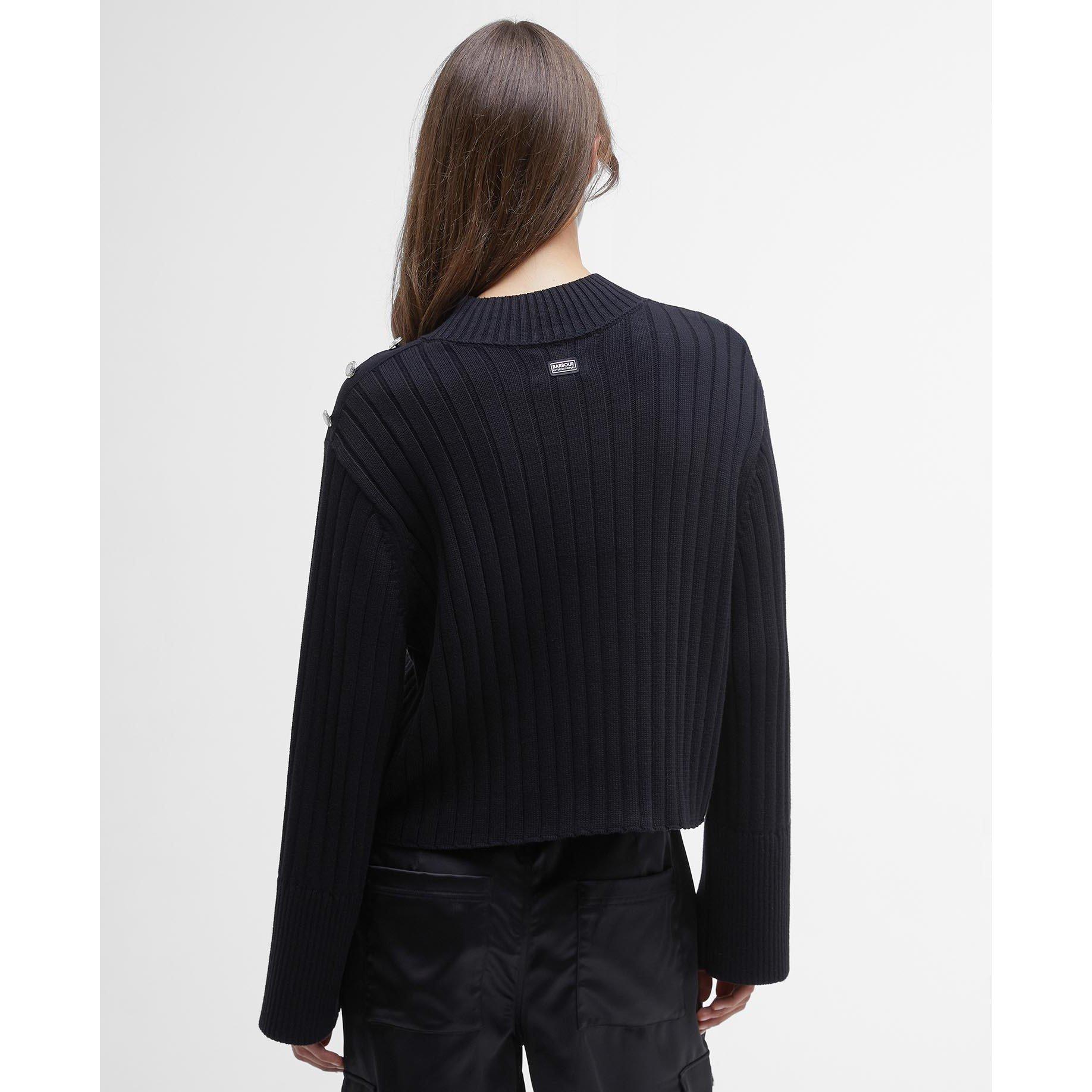 Black - Barbour International - Della Cropped Jumper - 2