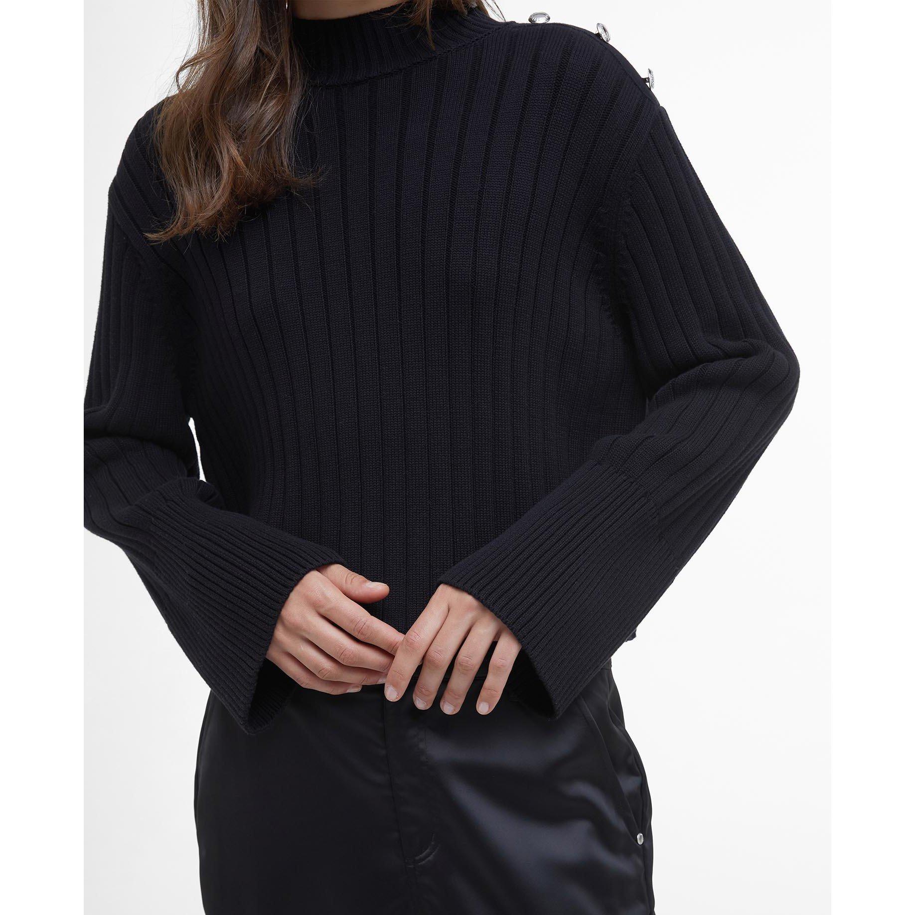 Black - Barbour International - Della Cropped Jumper - 5