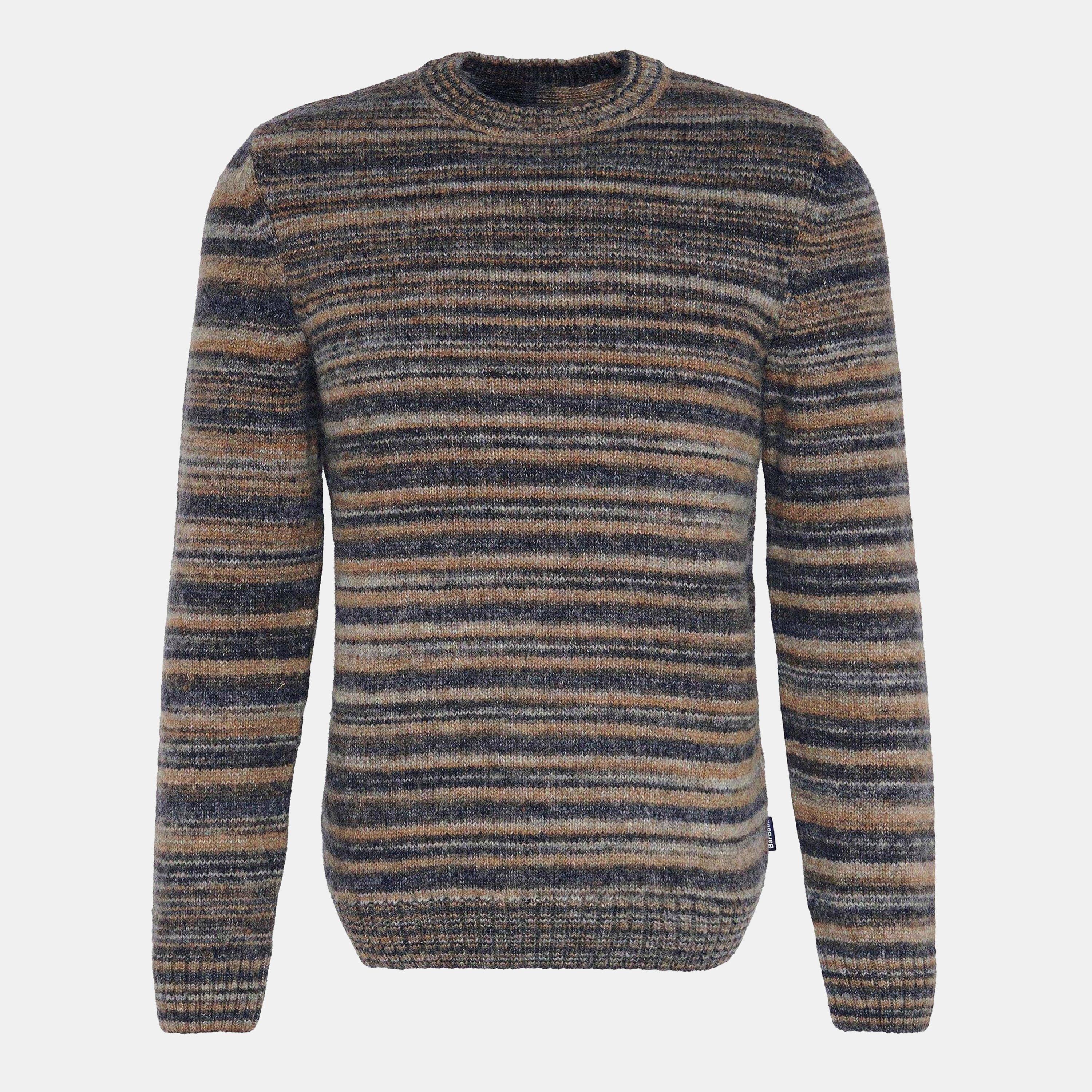 Charcoal CH91 - Barbour - Pateley Striped Crew Neck Jumper - 1