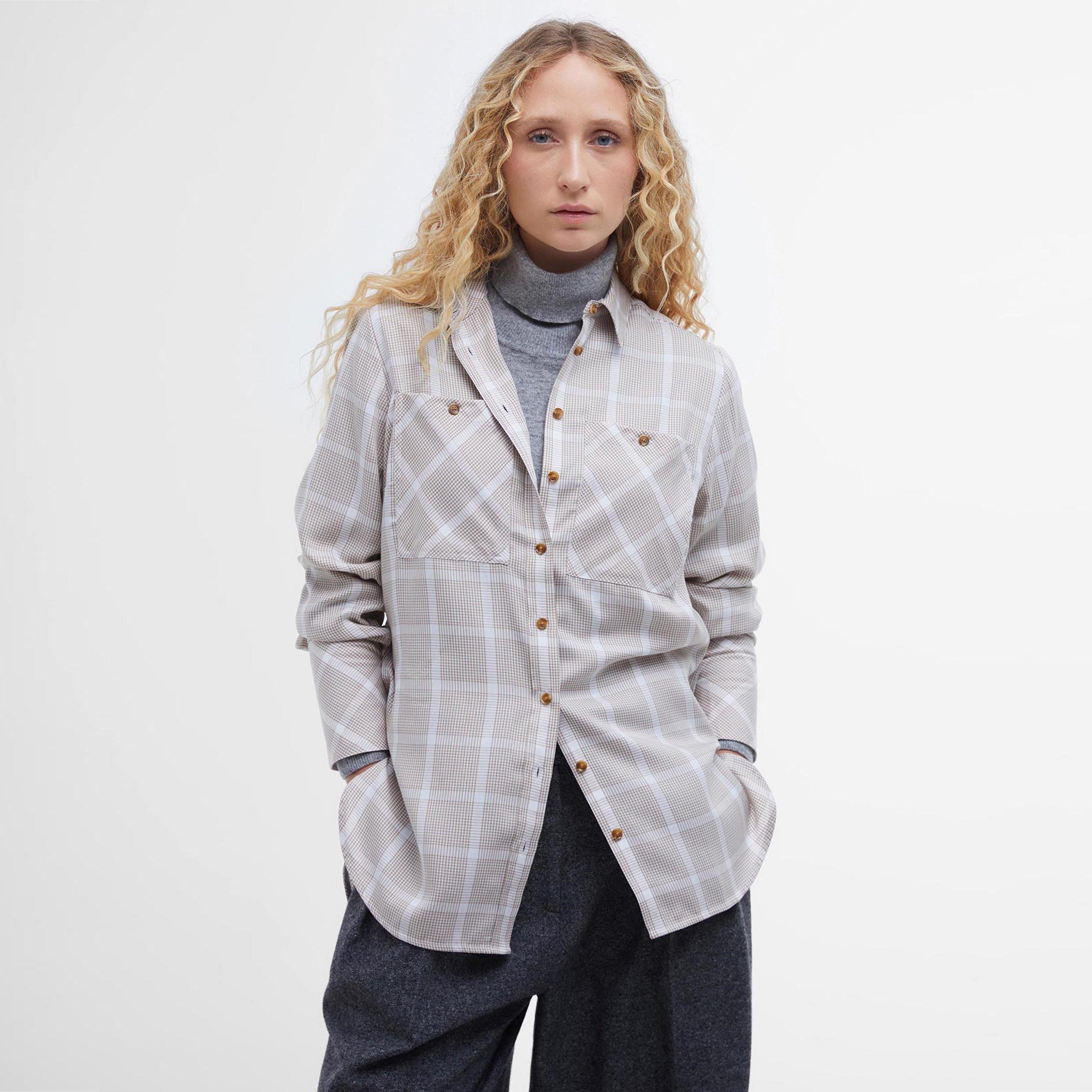 Honey/White - Barbour - Rhonda Check Long-Sleeved Shirt - 2