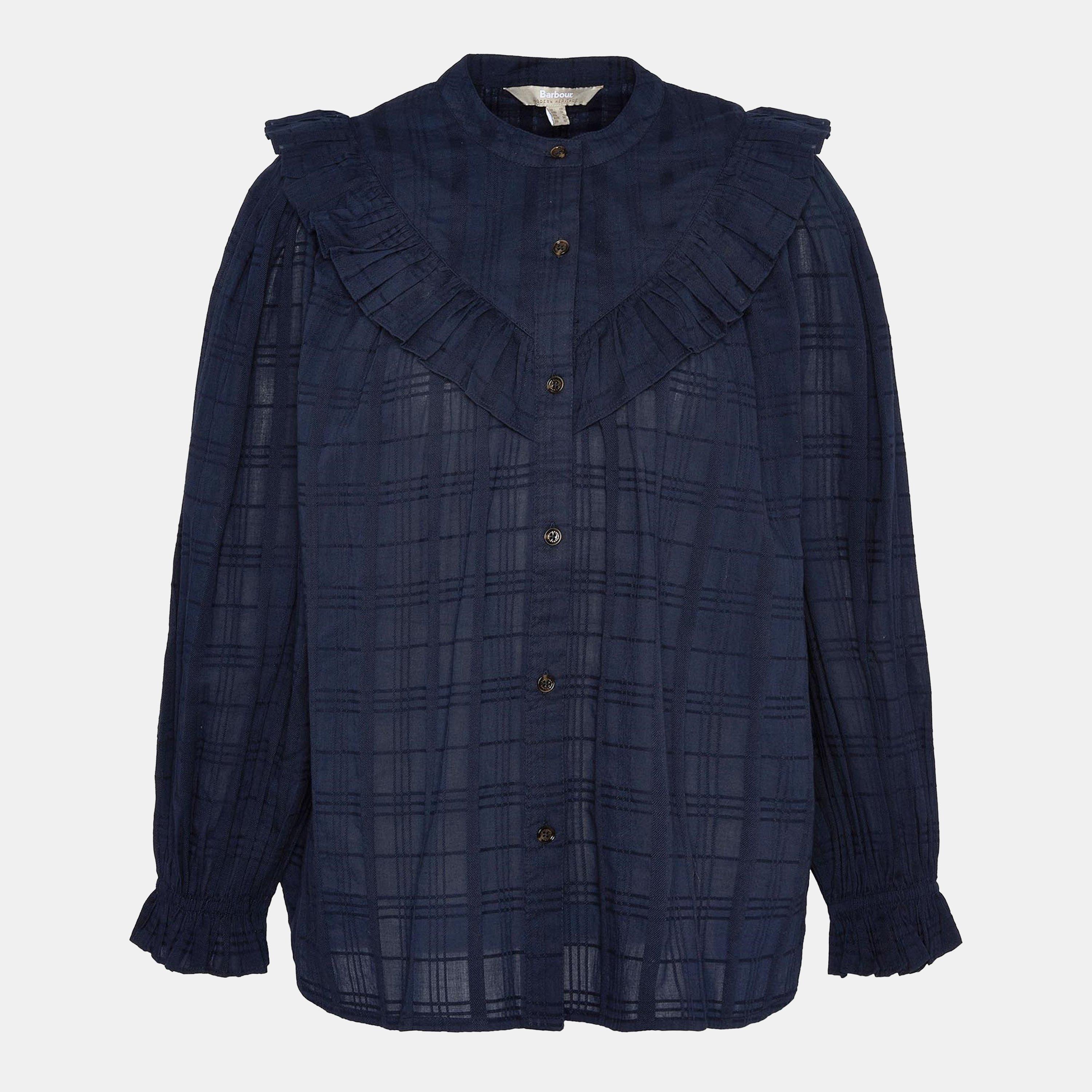 Navy - Barbour - Fearne Frilled Shirt - 1