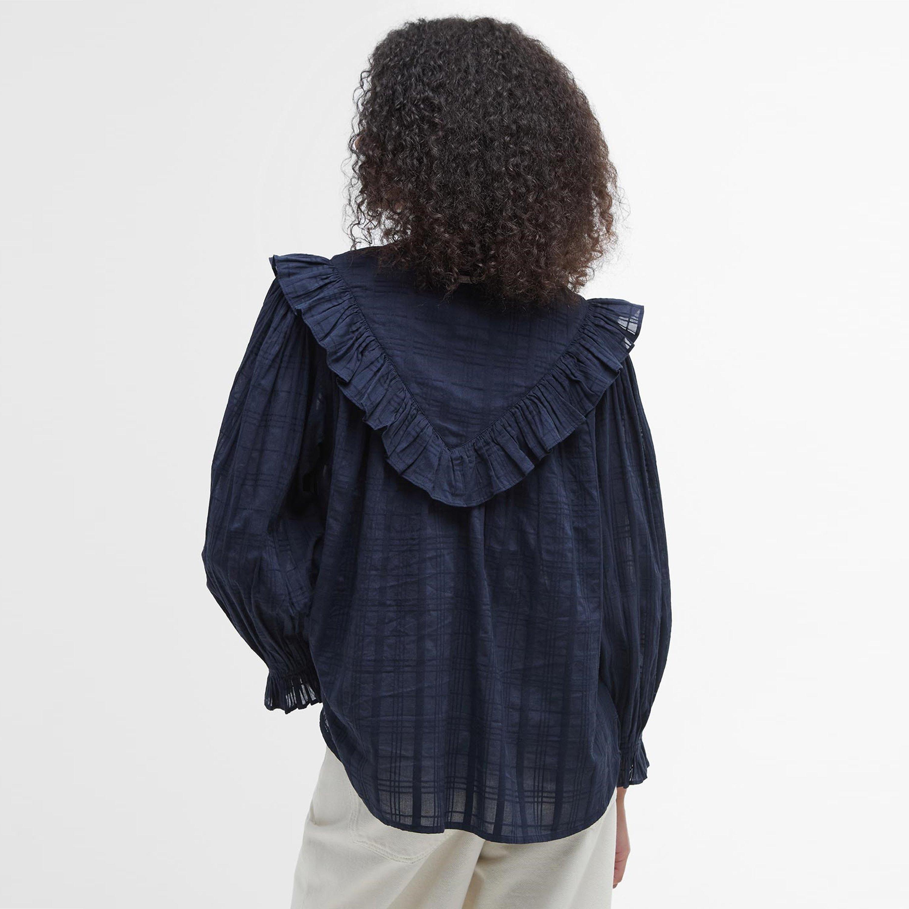 Navy - Barbour - Fearne Frilled Shirt - 3