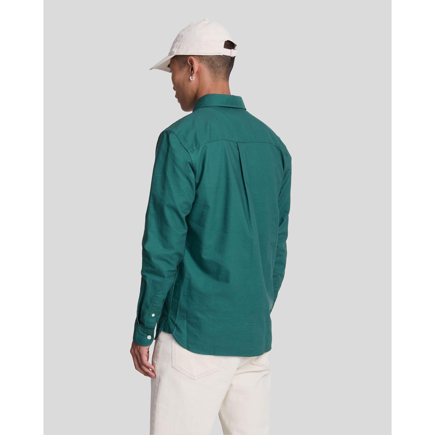 Green - Lyle and Scott - Plain Oxford Shirt - 3