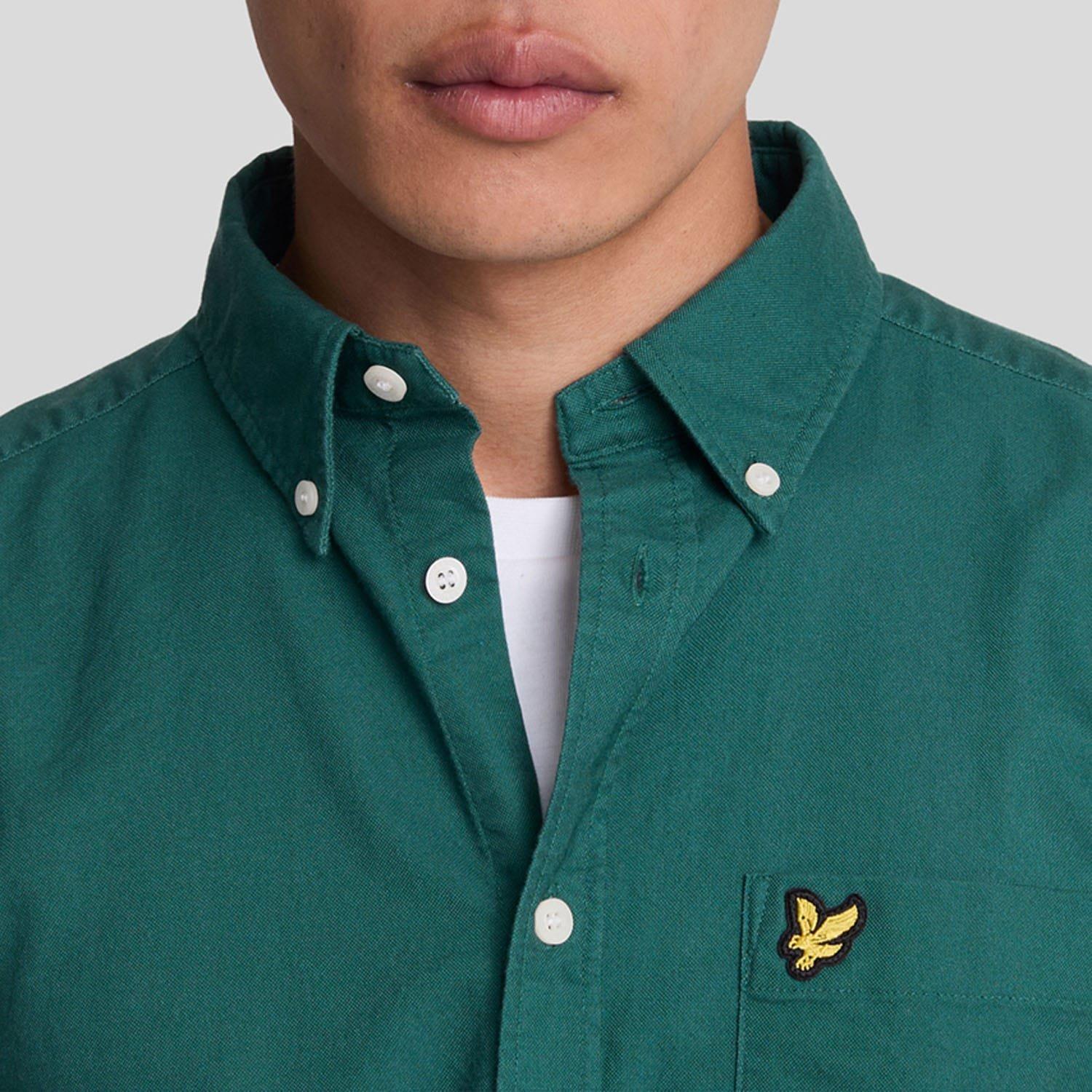 Green - Lyle and Scott - Plain Oxford Shirt - 4