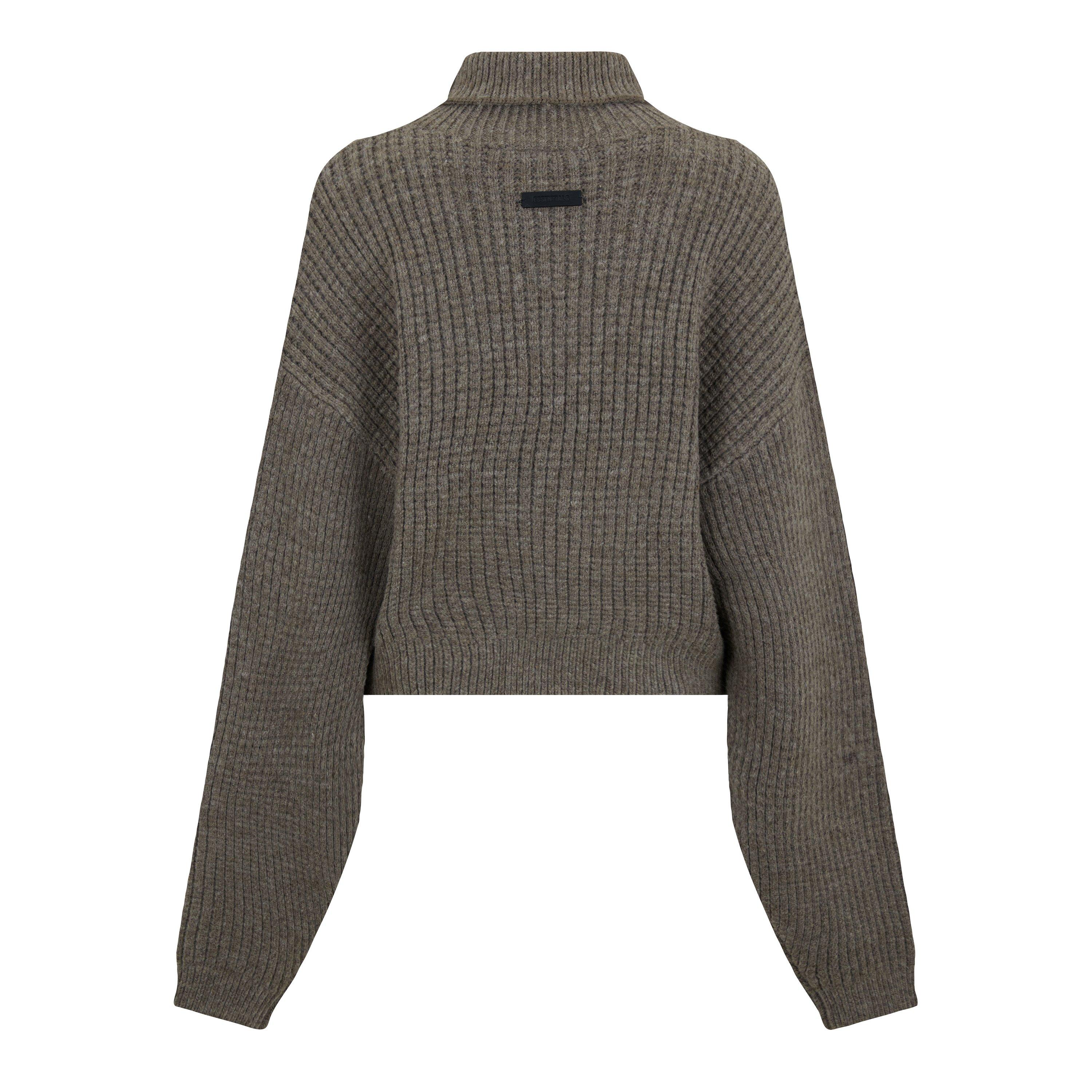 Heather Gray - Fear Of God Essentials - Women's Waffle Cropped Sweatshirt - 2