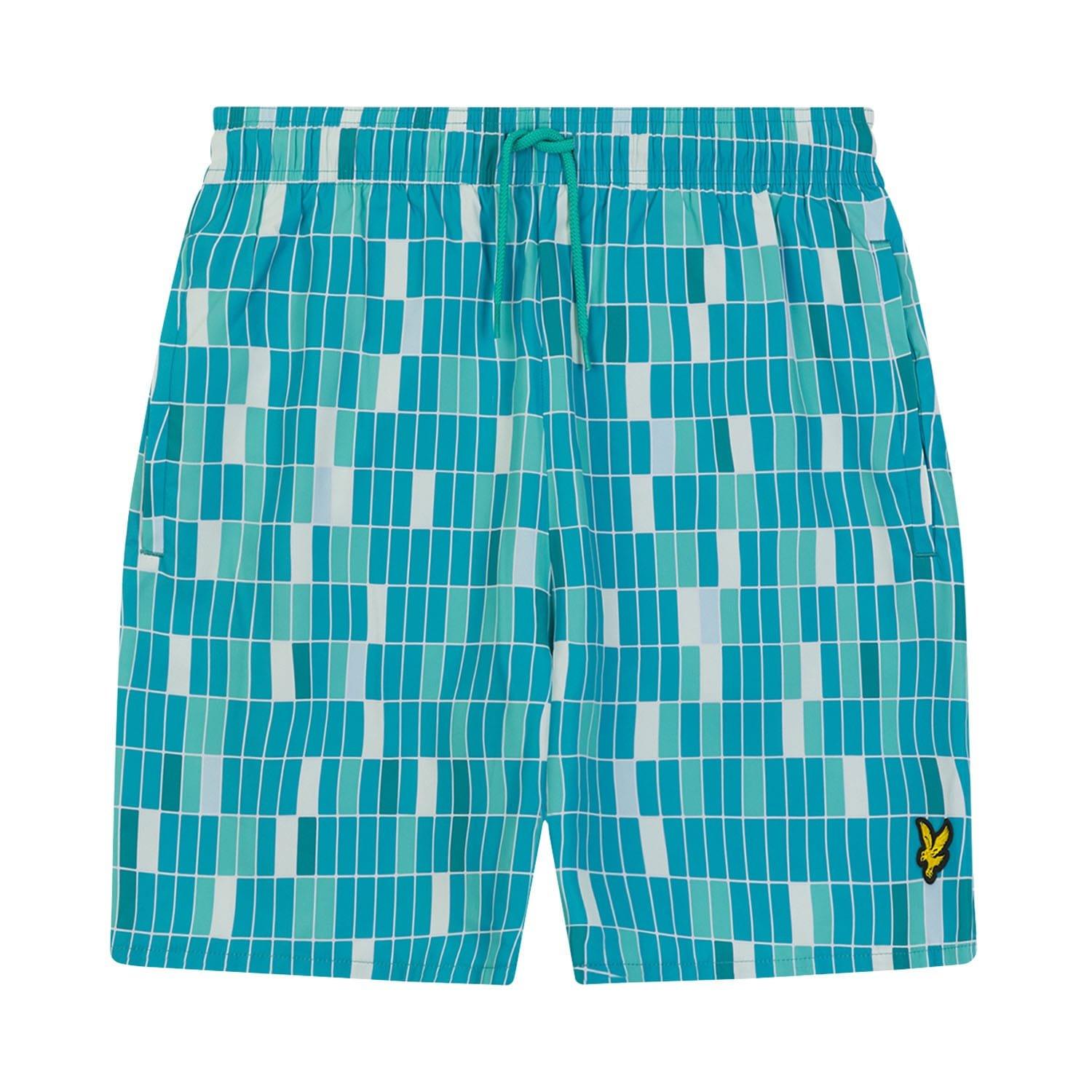 Blue - Lyle and Scott - Pool Print Swim Shorts - 5