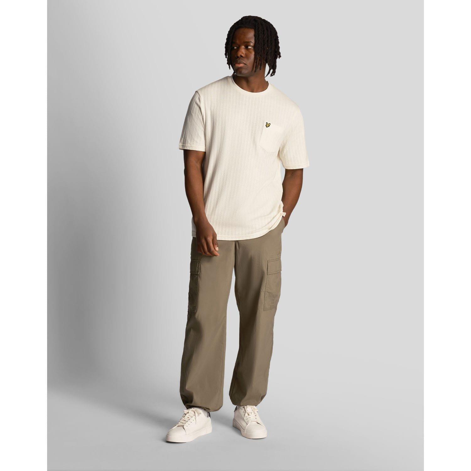 White - Lyle and Scott - Textured Stripe T-Shirt - 2