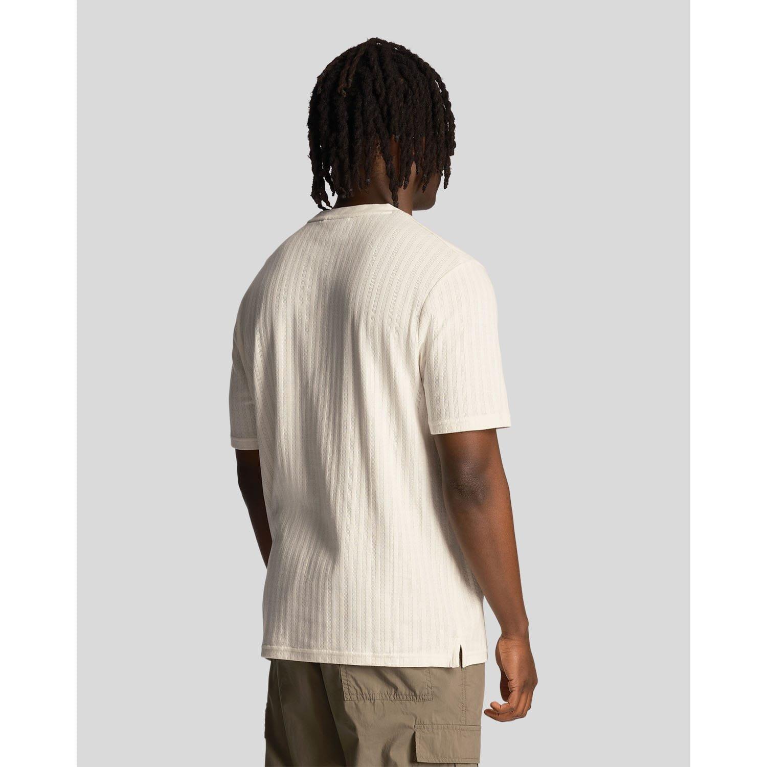 White - Lyle and Scott - Textured Stripe T-Shirt - 3