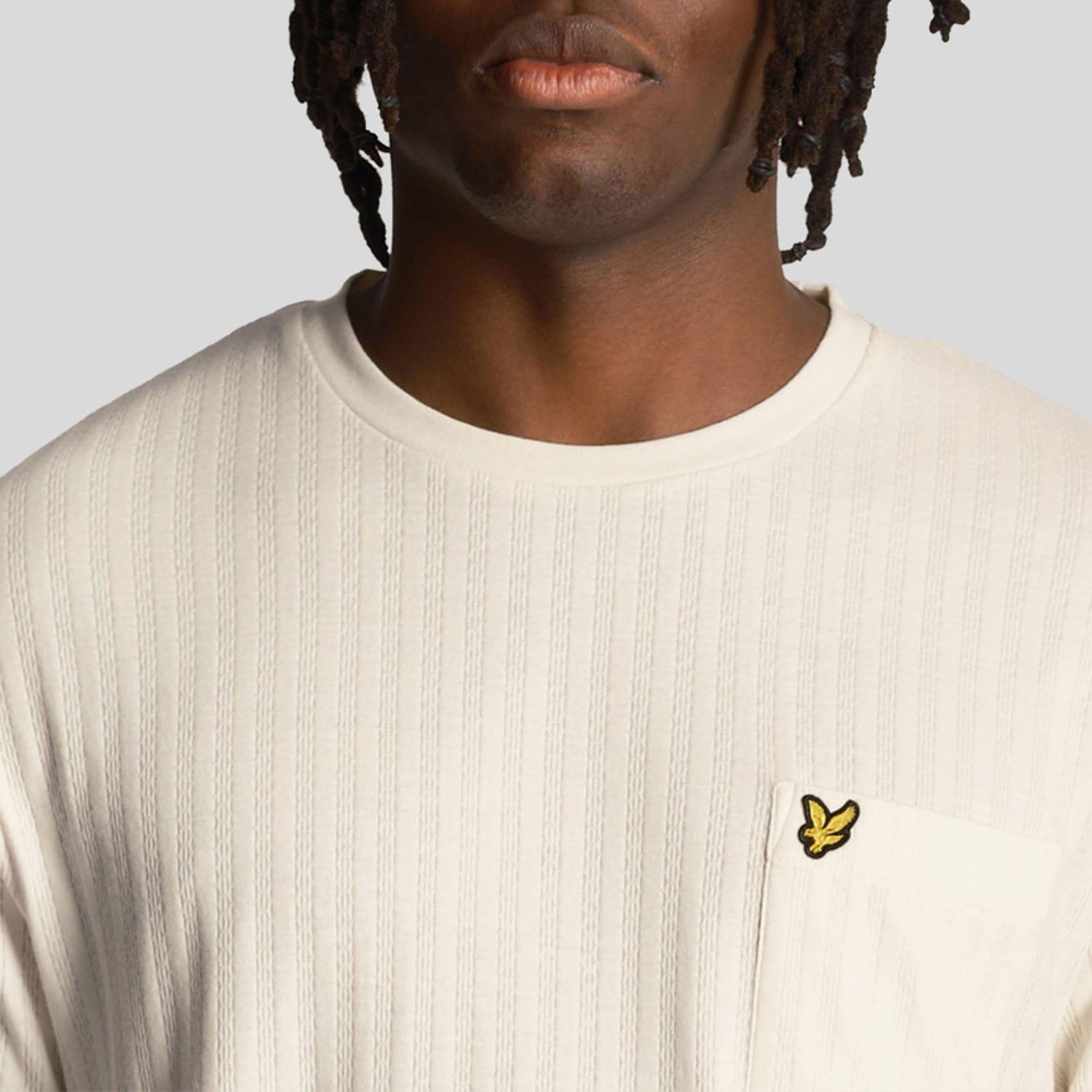 White - Lyle and Scott - Textured Stripe T-Shirt - 4