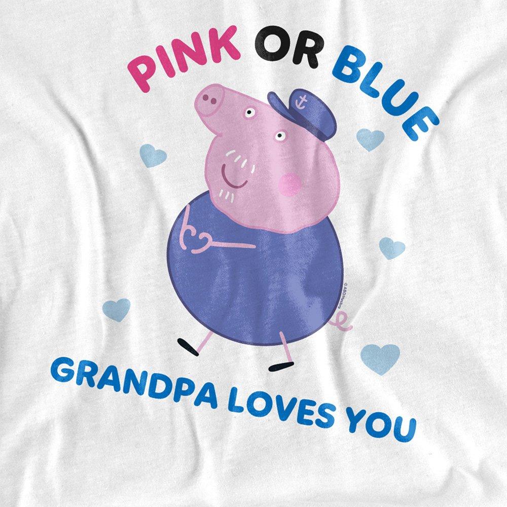 White - Hasbro - Peppa Pig Pink Or Blue Grandpa Pig Loves You T Shi - 2