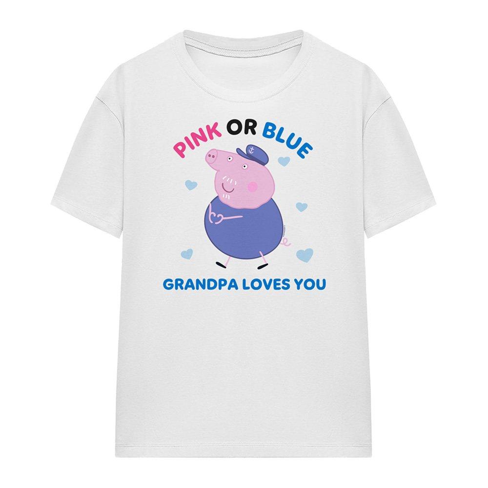 White - Hasbro - Peppa Pig Pink Or Blue Grandpa Pig Loves You T Shi - 4