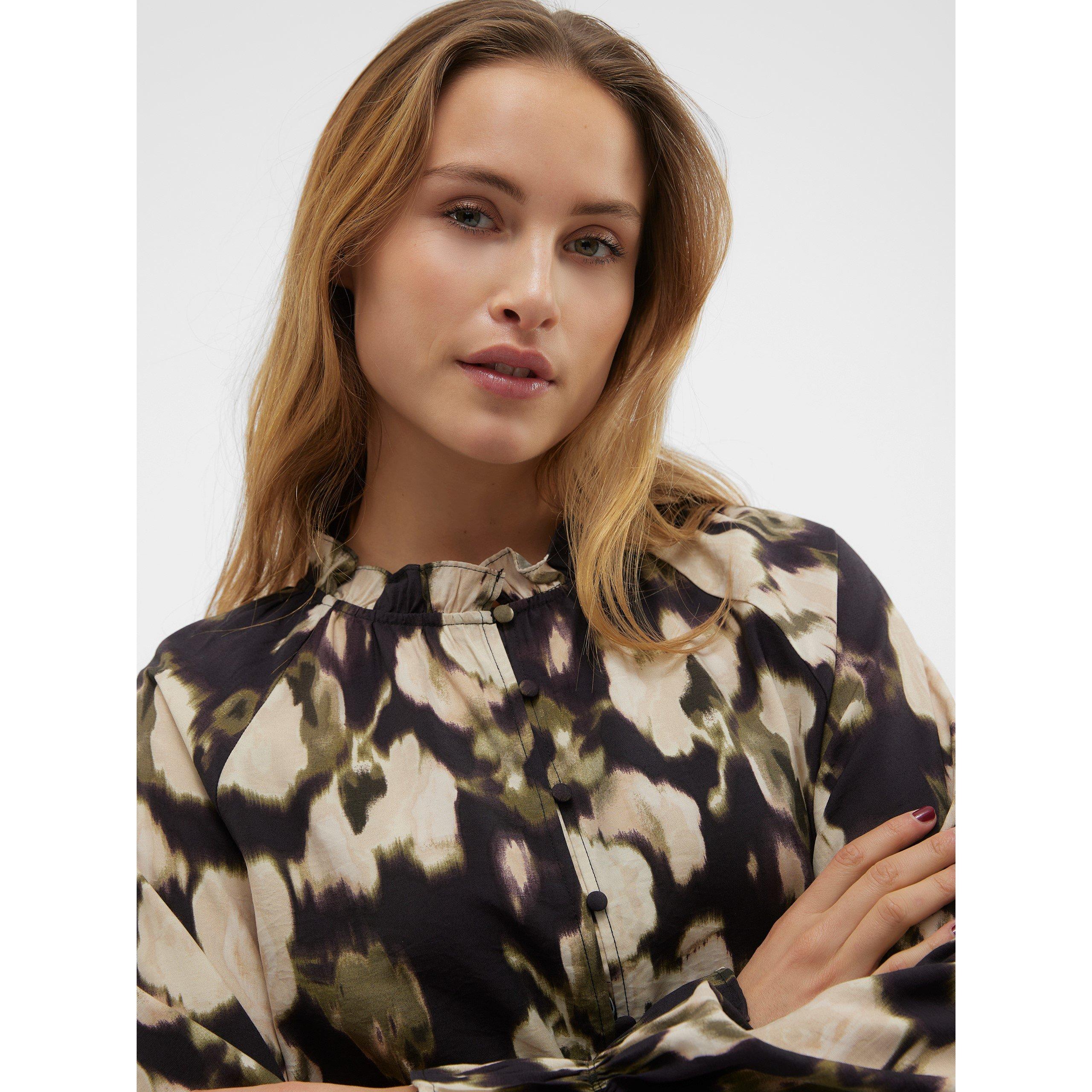 Black - Vero Moda - Women's Frill Long-Sleeve Patterned Shirt - 5