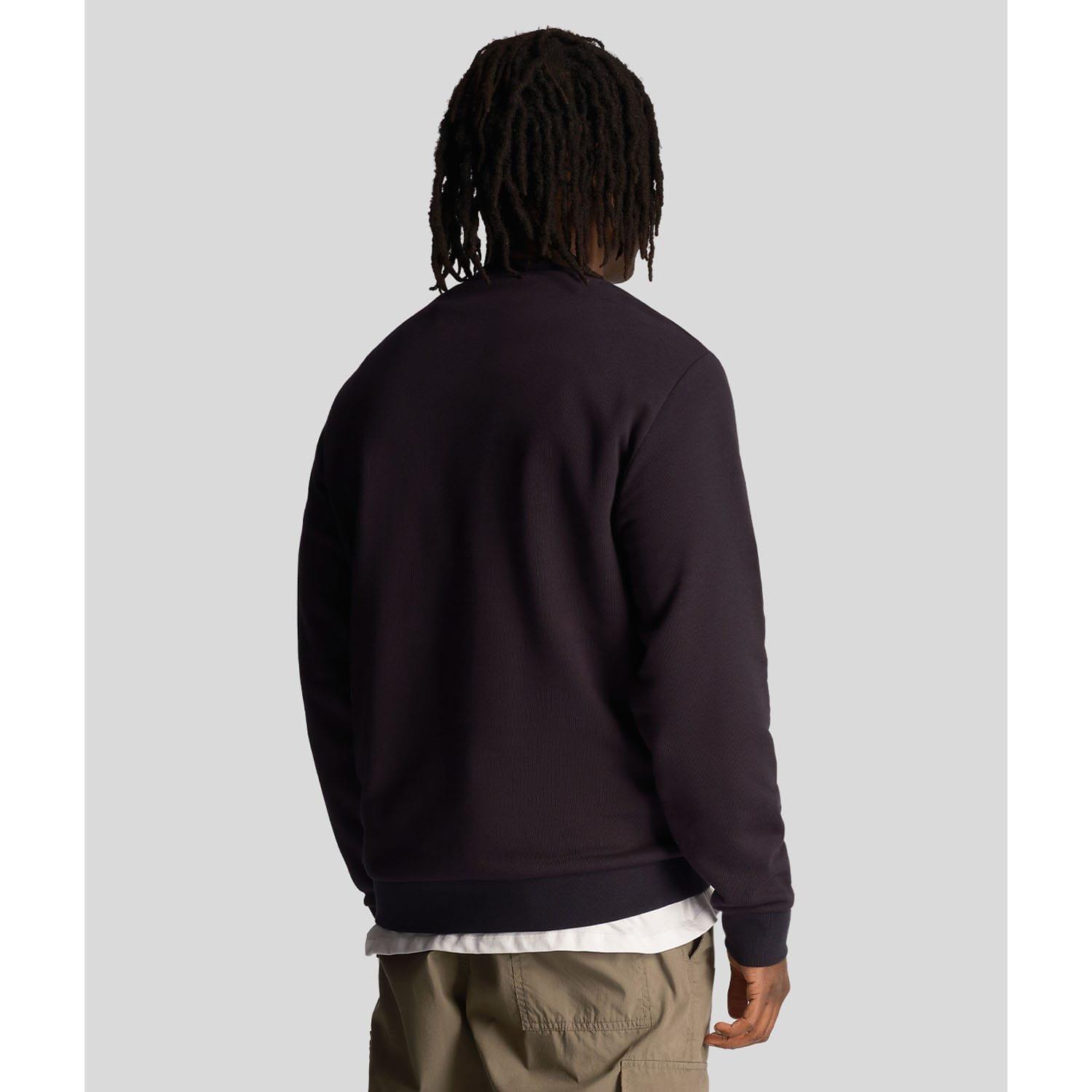 Navy - Lyle and Scott - Loopback Embroidered Crewneck Sweatshirt - 3