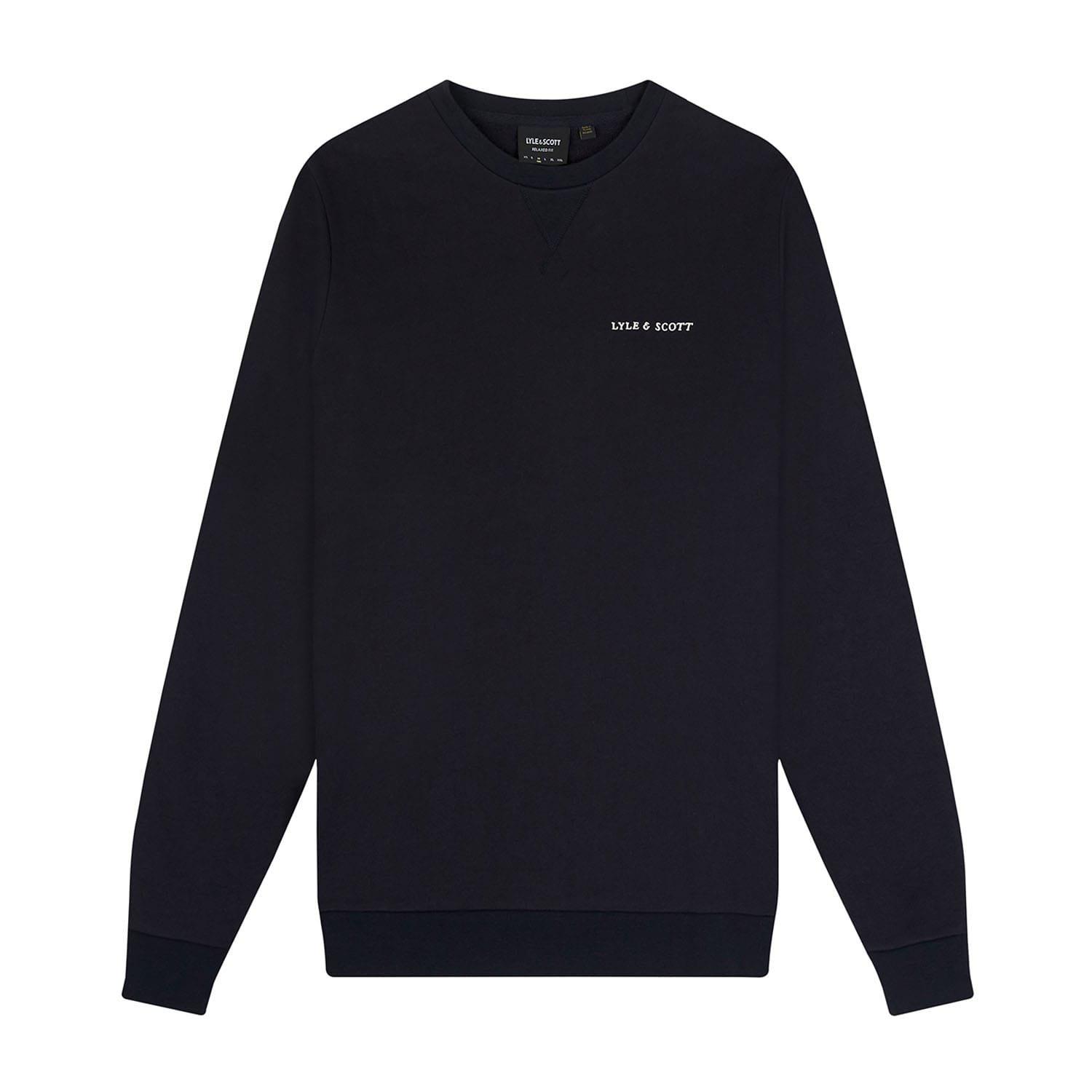 Navy - Lyle and Scott - Loopback Embroidered Crewneck Sweatshirt - 5