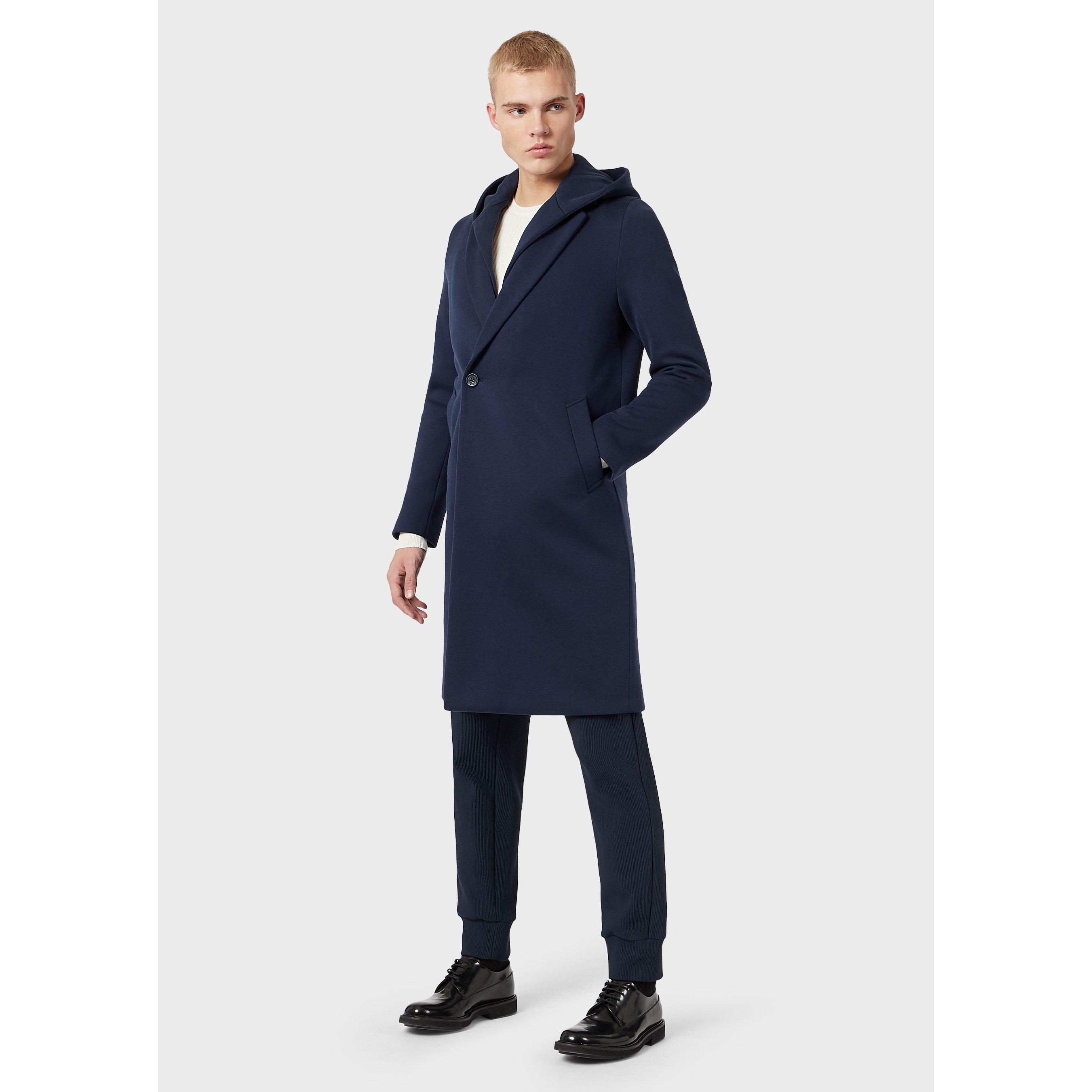 Navy Blue - Emporio Armani - Men's Weather-Resistant Tailored Fit Trench Coat - 1