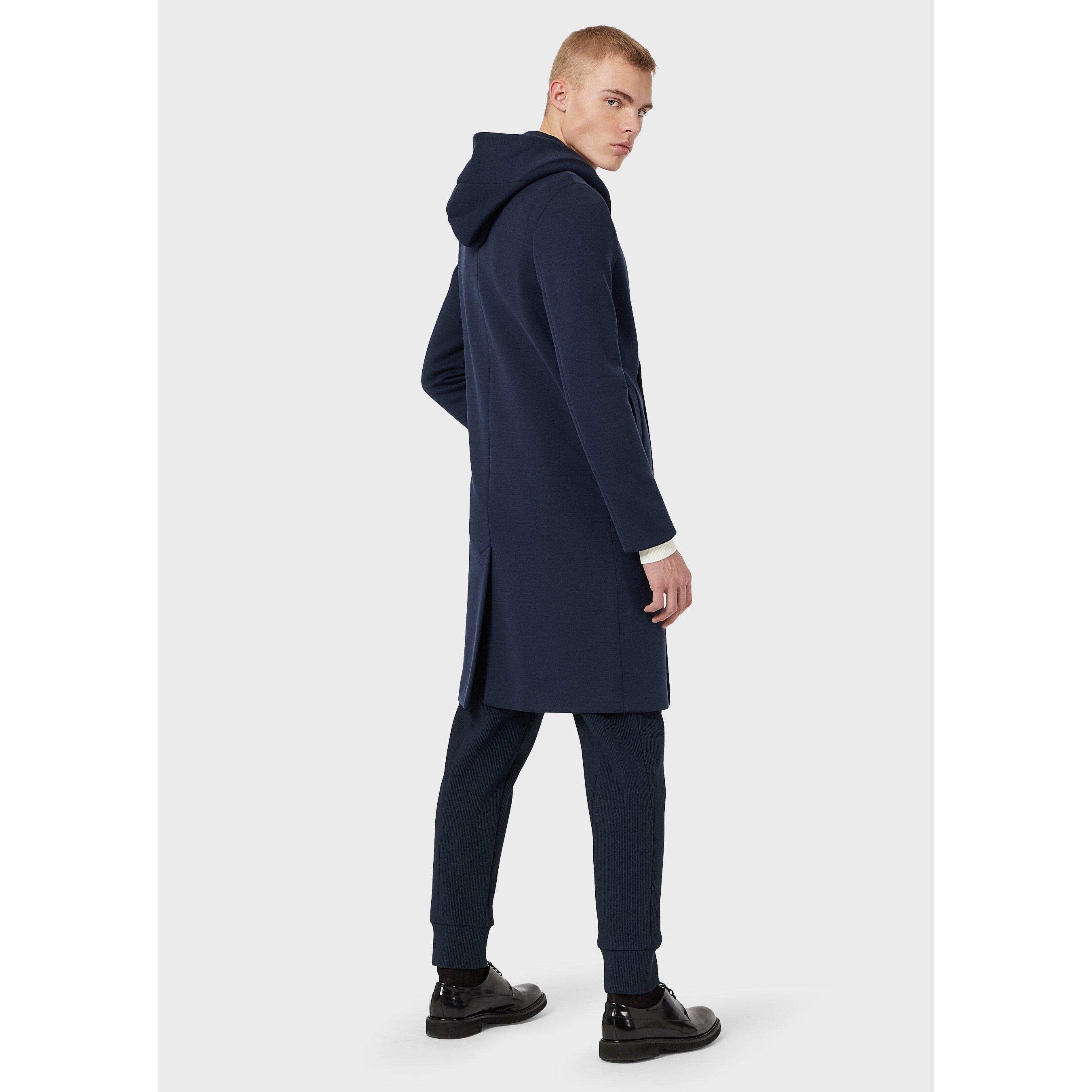 Navy Blue - Emporio Armani - Men's Weather-Resistant Tailored Fit Trench Coat - 2
