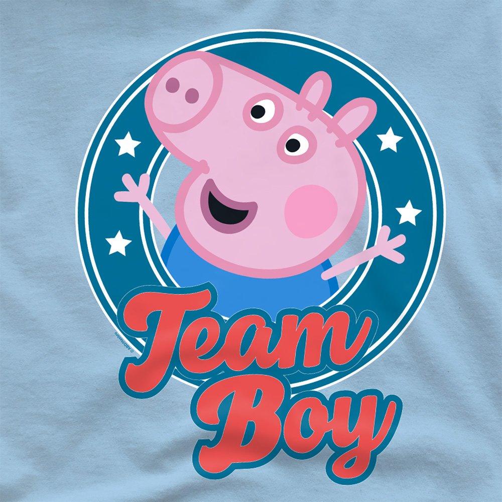 Blue - Hasbro - Peppa Pig George Pig Team Boy Badge T Shirt Sky B - 2