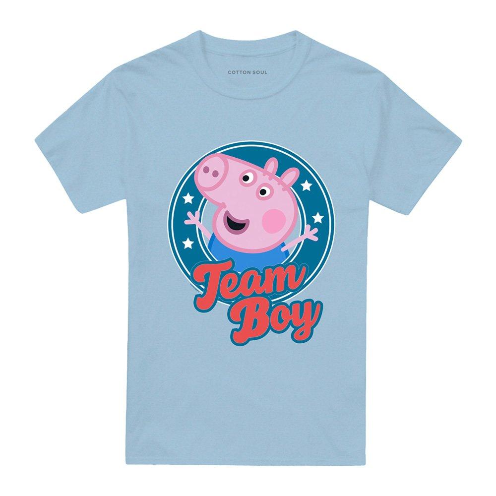 Blue - Hasbro - Peppa Pig George Pig Team Boy Badge T Shirt Sky B - 4
