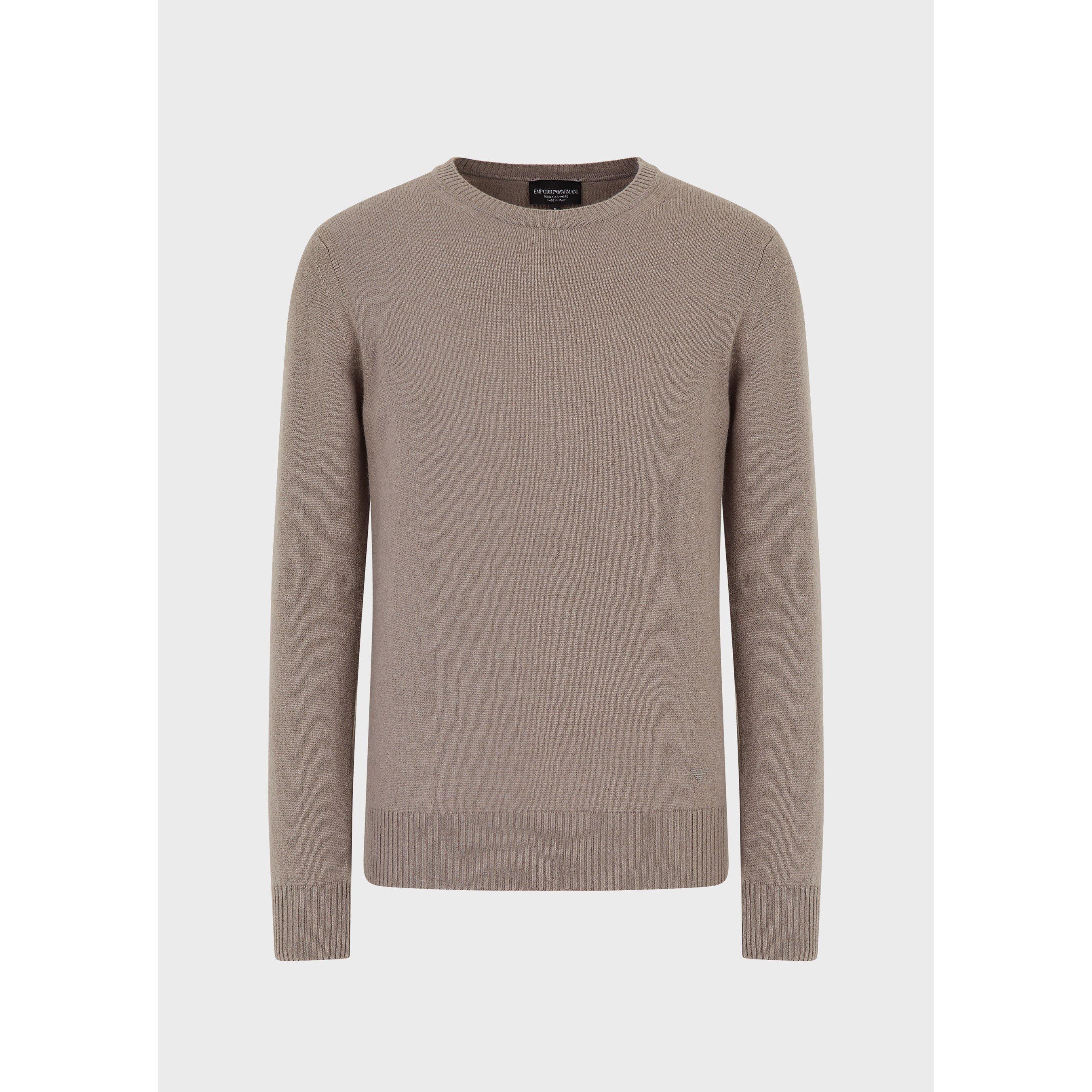 Taupe - Emporio Armani - Crew Neck Knit Top - 4