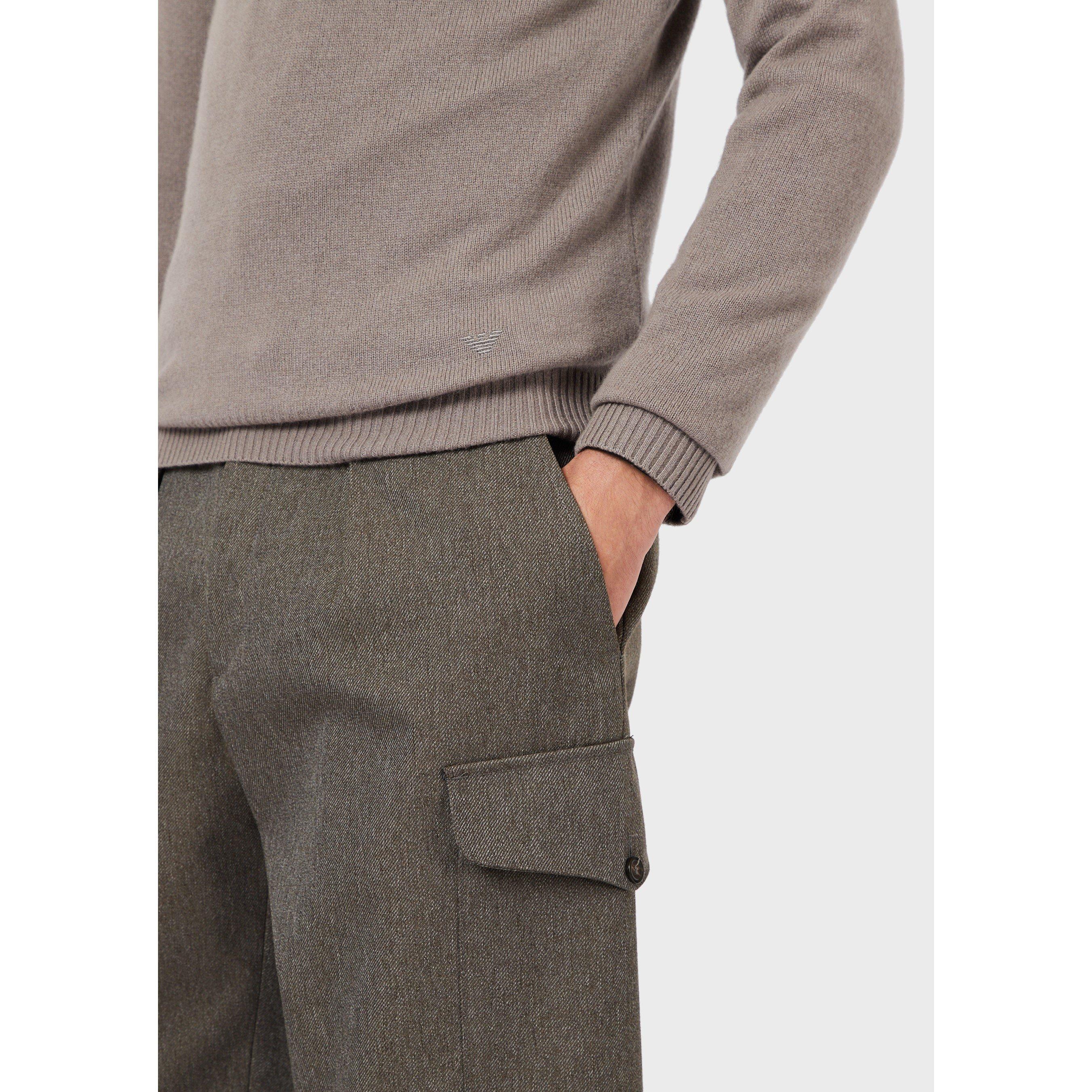 Taupe - Emporio Armani - Crew Neck Knit Top - 3