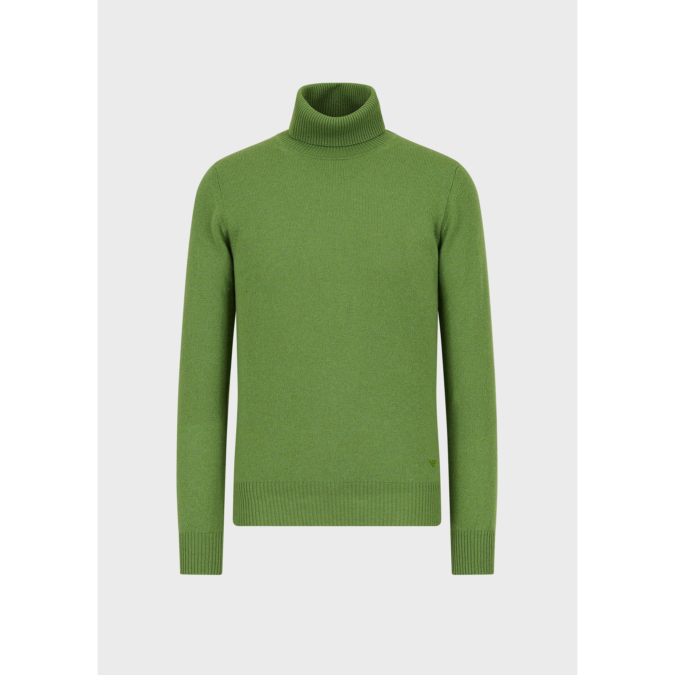 Pea Green - Emporio Armani - Men's Turtle Neck Knitted Top - 4