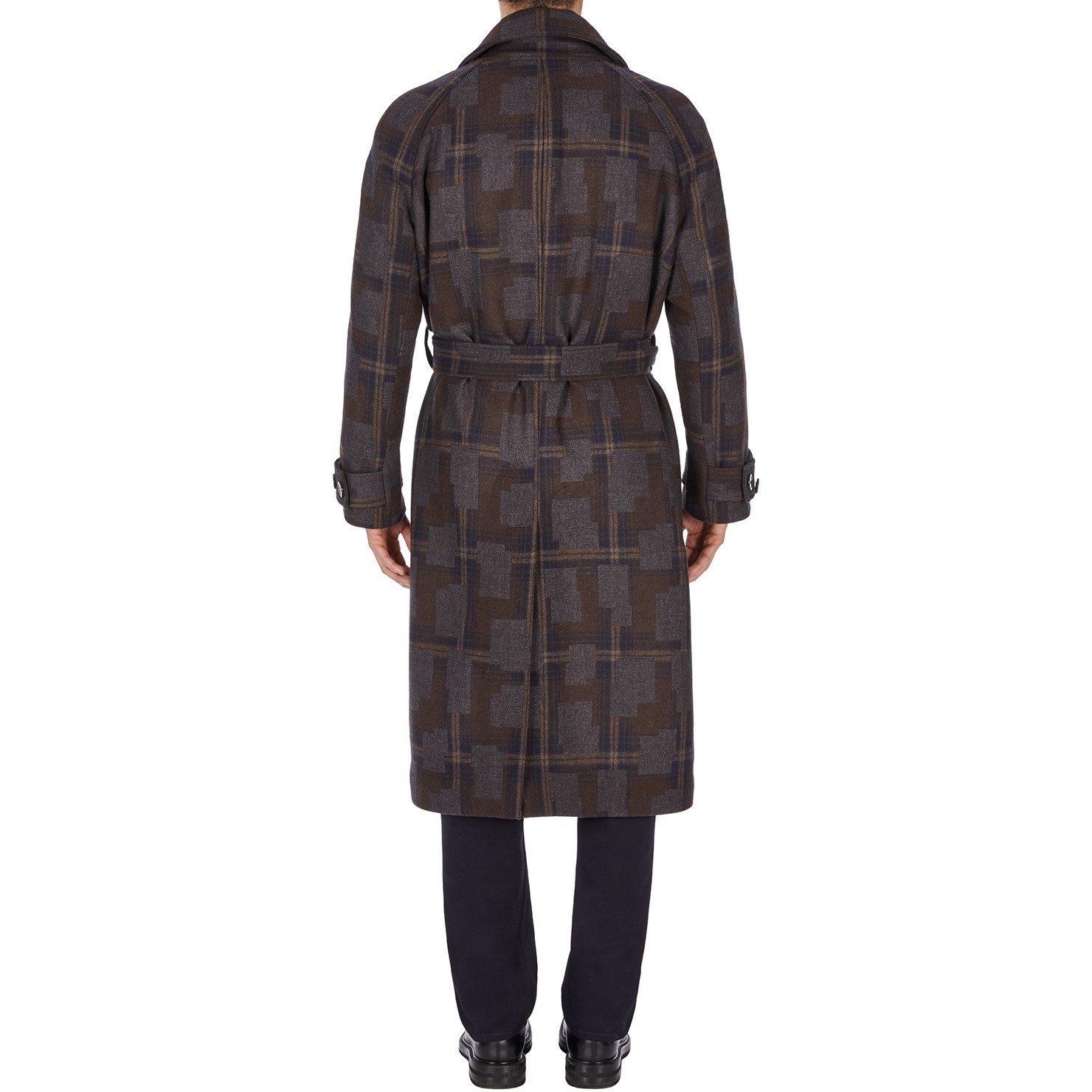 Avio Multi - Emporio Armani - Men's Patterned Belted Trench Coat - 2