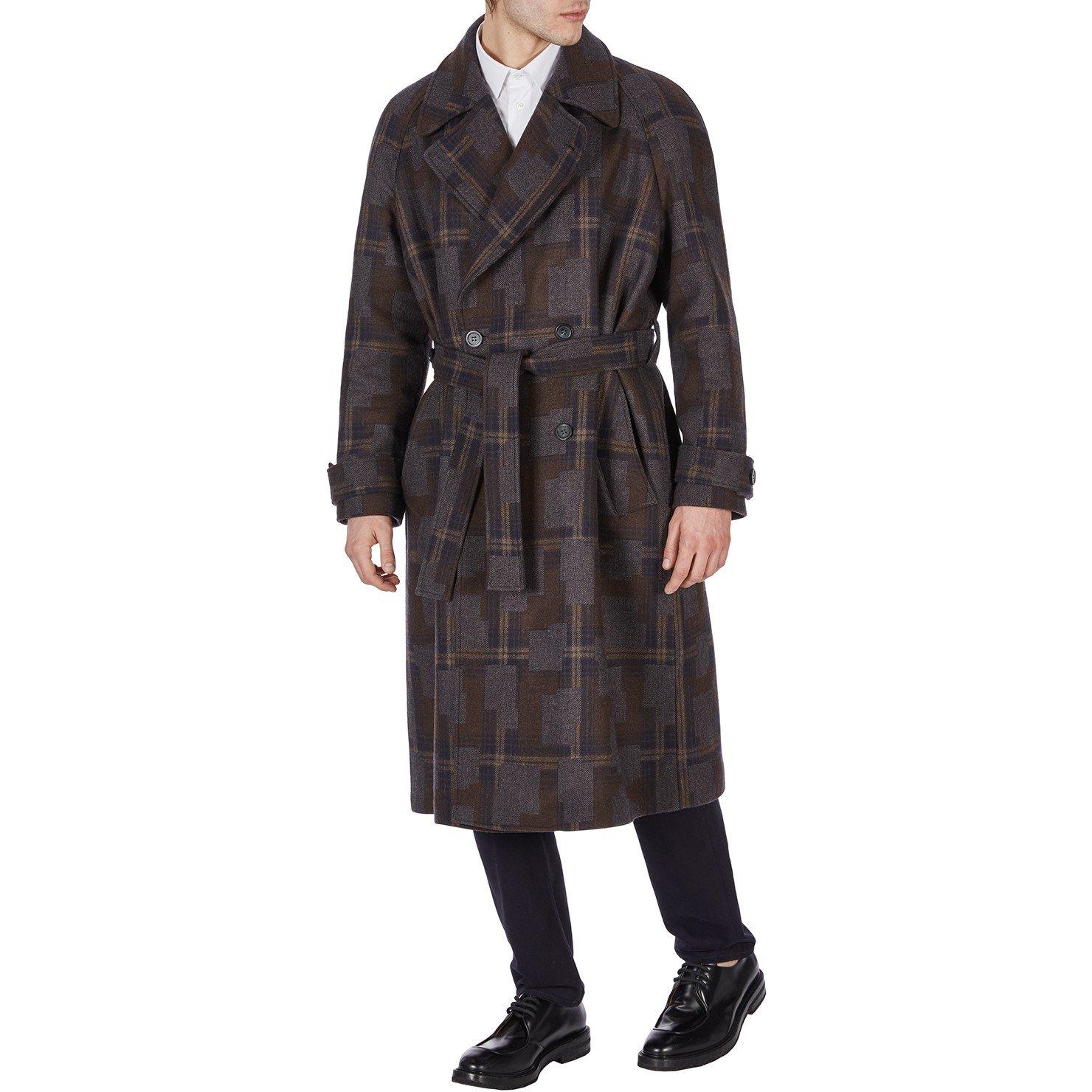 Avio Multi - Emporio Armani - Men's Patterned Belted Trench Coat - 3