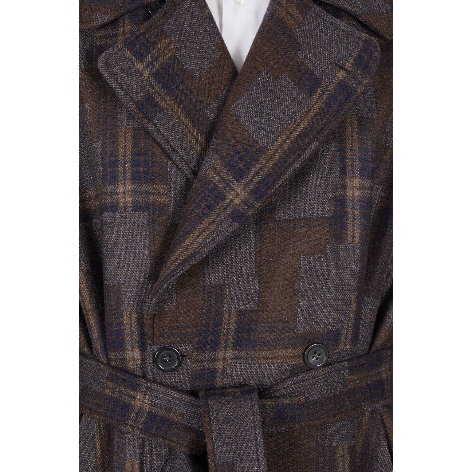Avio Multi - Emporio Armani - Men's Patterned Belted Trench Coat - 4