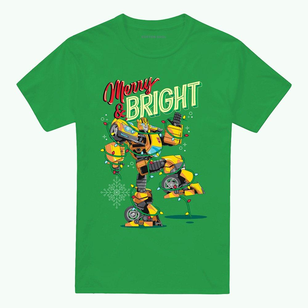 Dark Green - Transformers - Transformers Merry & Bright Bumblebee Christmas T - 4