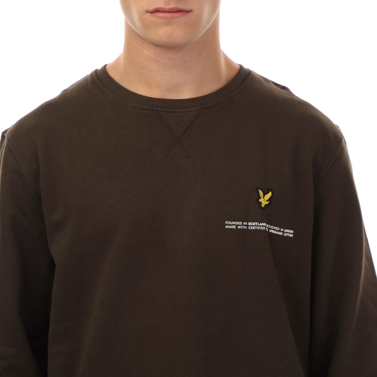 Olive - Lyle and Scott - Organic Print Crew Neck Sweatshirt - 2