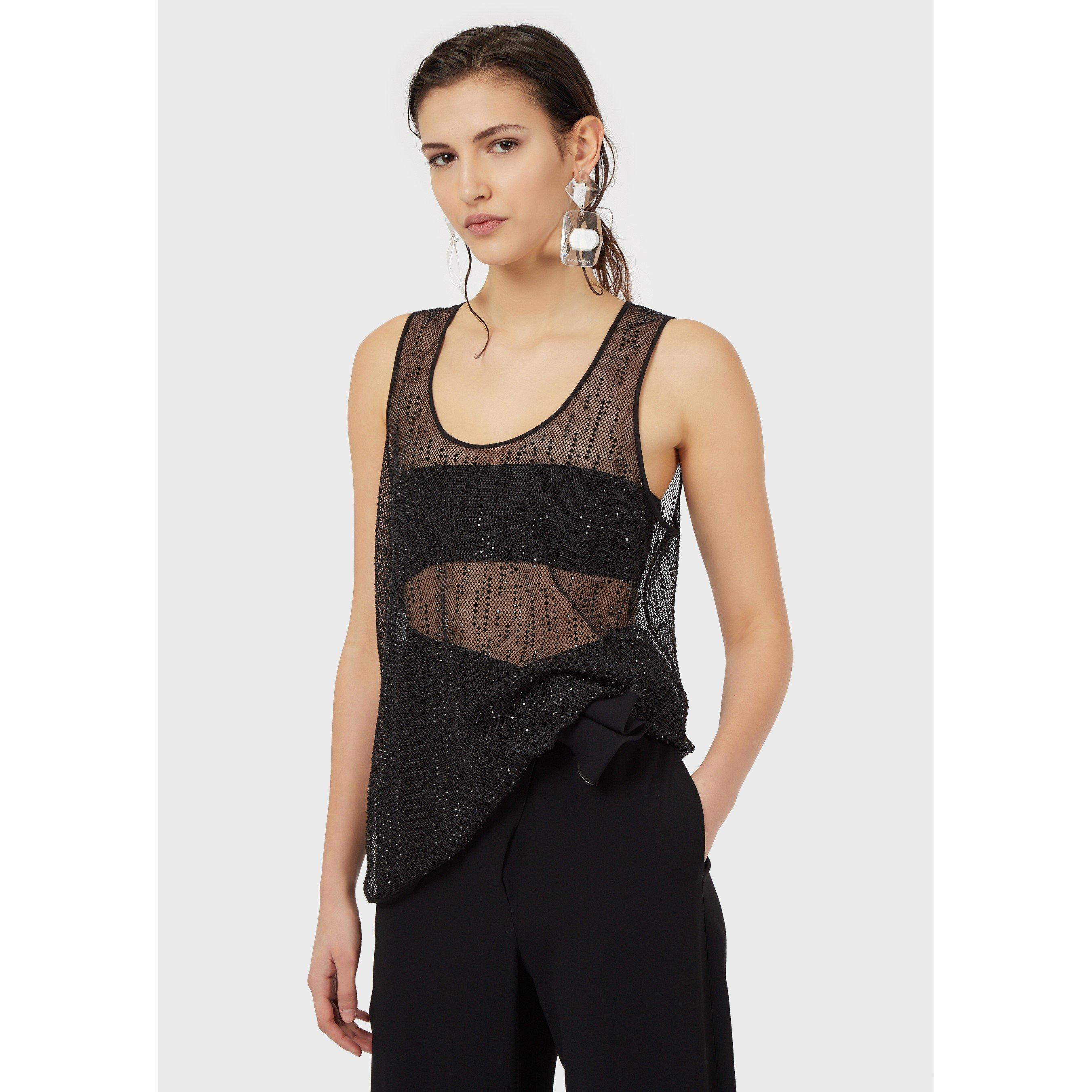 Black - Emporio Armani - Women's Evening Sleeveless Shirt - 1