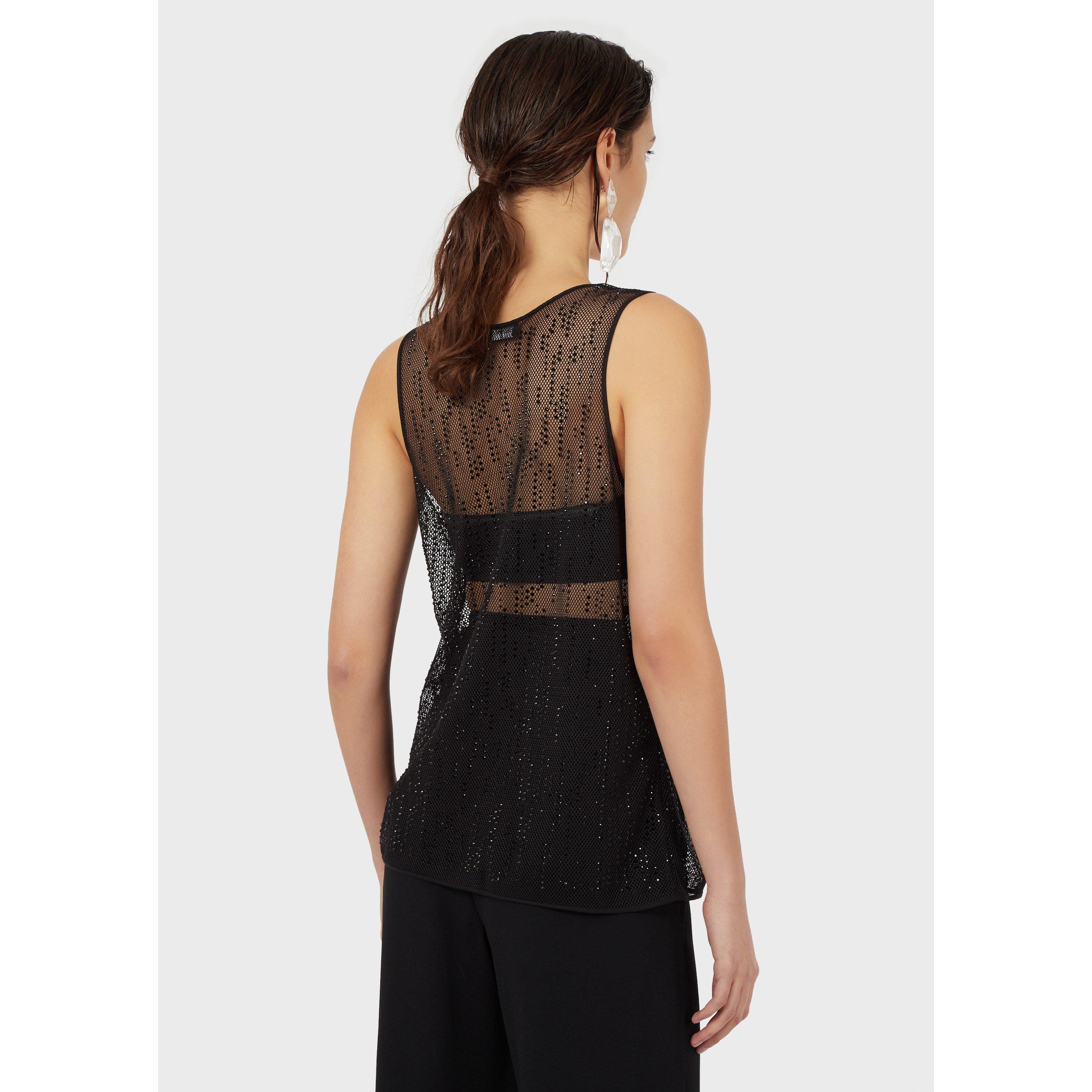 Black - Emporio Armani - Women's Evening Sleeveless Shirt - 2