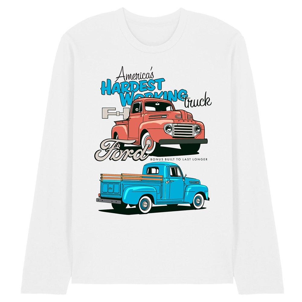 White - Ford - Ford Hardest Working Long Sleeve T-Shirt White - 1
