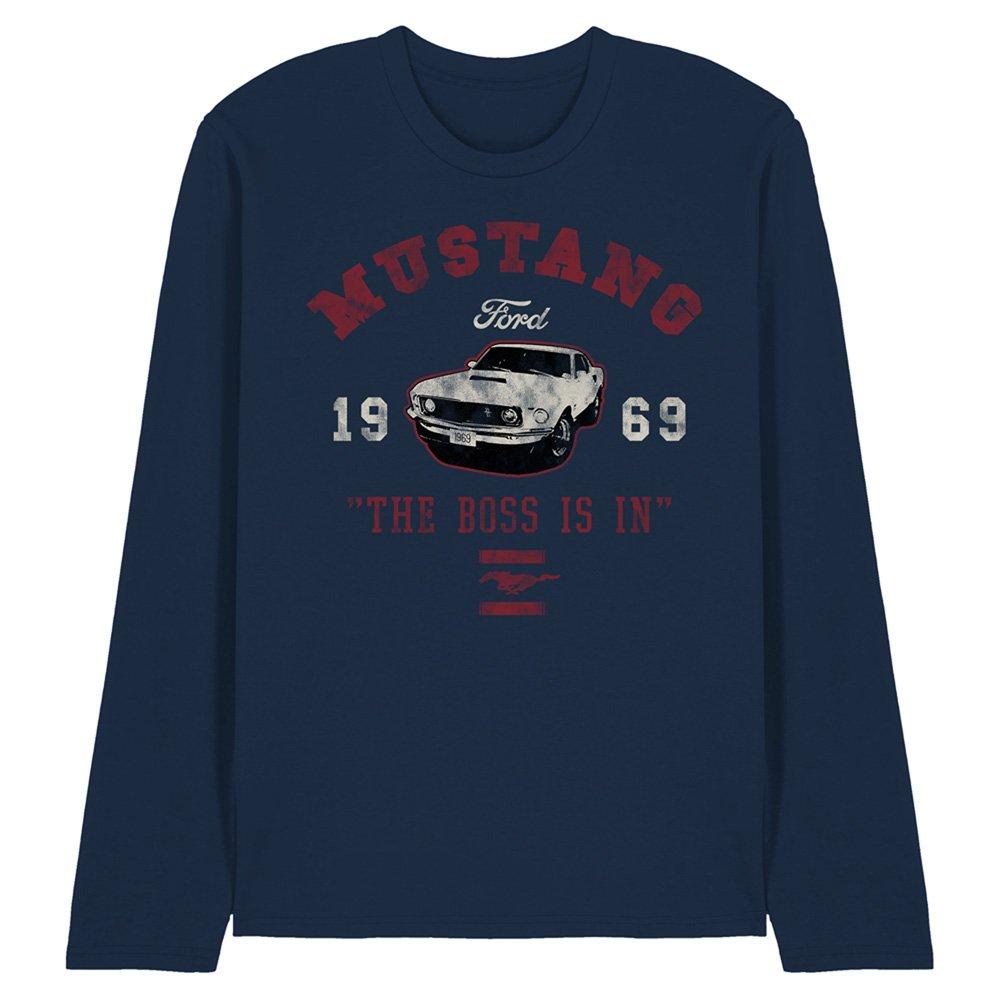 Navy - Ford - Ford Mustang The Boss Is In Long Sleeve T-Shirt N - 1