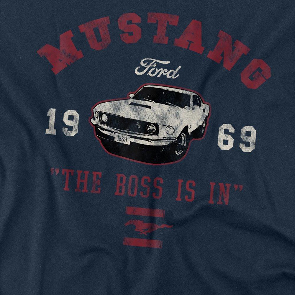 Navy - Ford - Ford Mustang The Boss Is In Long Sleeve T-Shirt N - 2