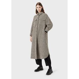 Emporio Armani Check Pattern Trench Coat